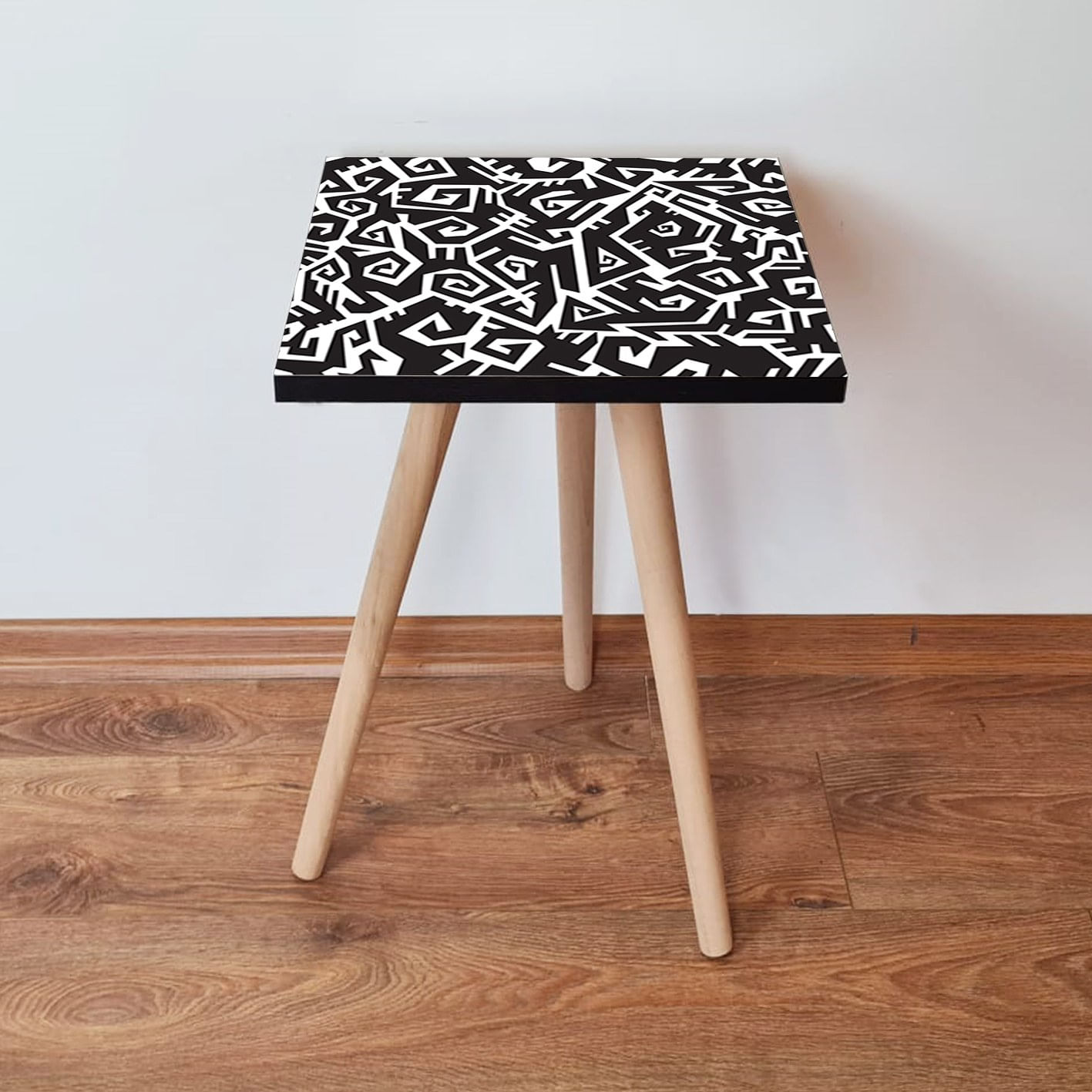 Masa laterala, Hanah Home, mdf, negru alb, 35x35x42 cm, 481LNA1993