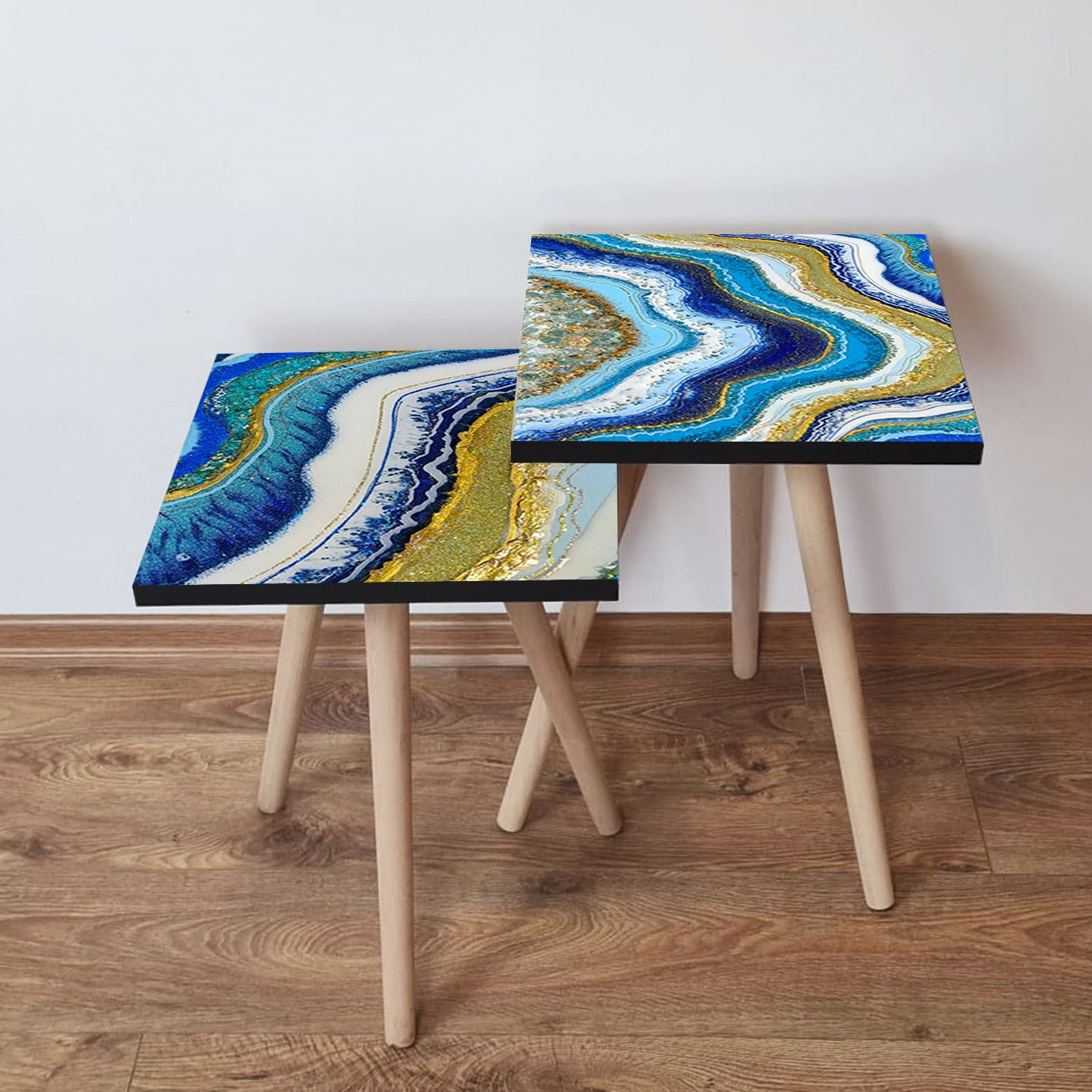 Set masute de cafea, Hanah Home, mdf, multicolor, 35x47x35 cm, 35x42x35 cm, 481LNA2199