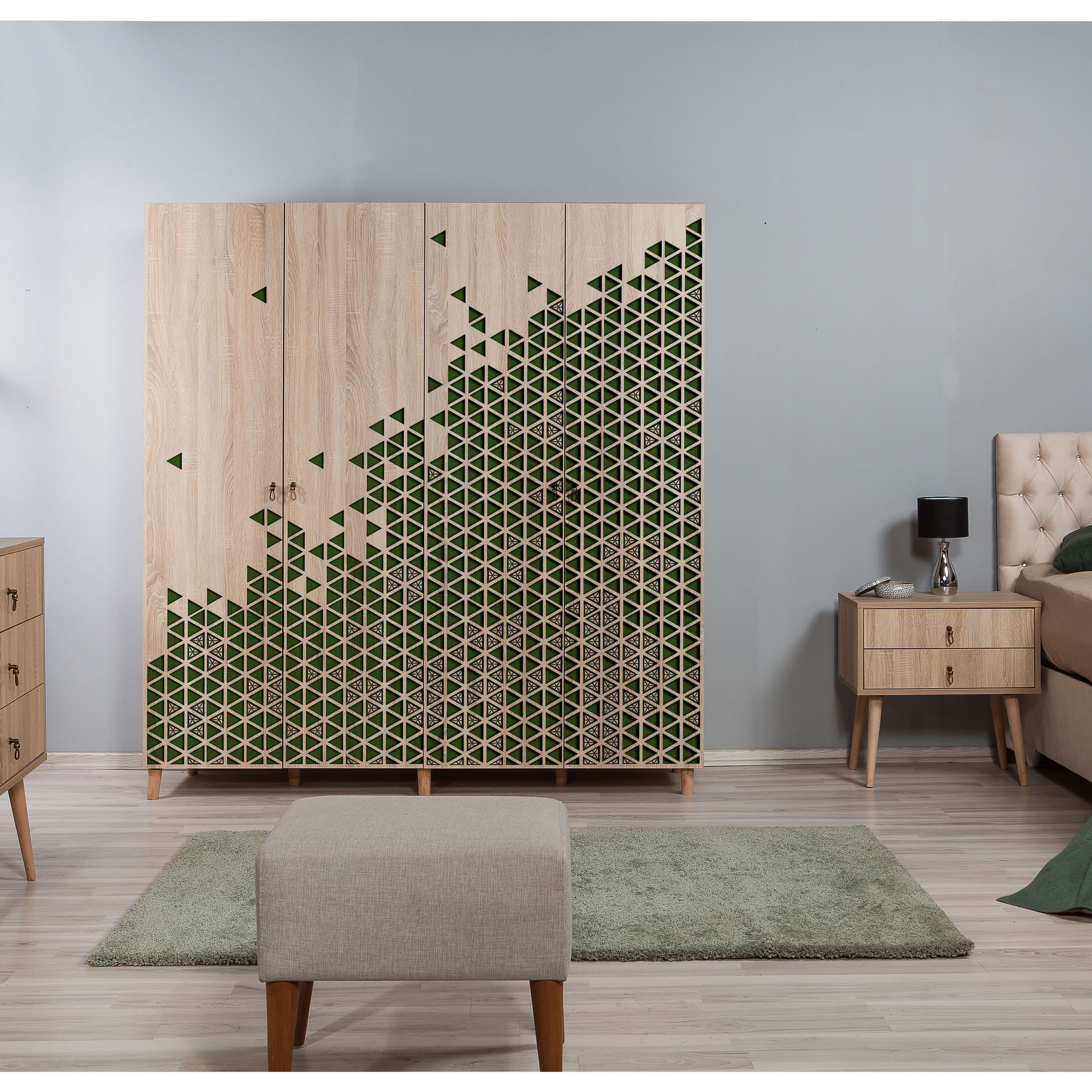 Sifonier, Hanah Home, pal melaminat, stejar sonoma, 180x52x192 cm, 863SPH4221 — imaginea 2