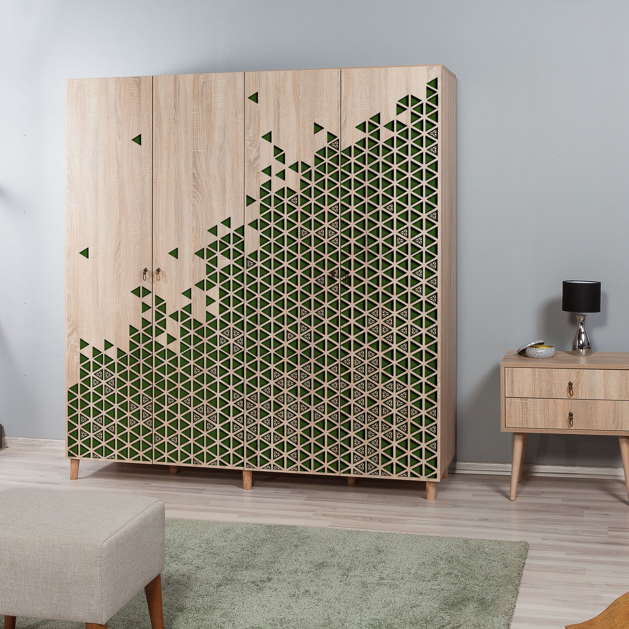 Sifonier, Hanah Home, pal melaminat, stejar sonoma, 180x52x192 cm, 863SPH4221 — imaginea 5