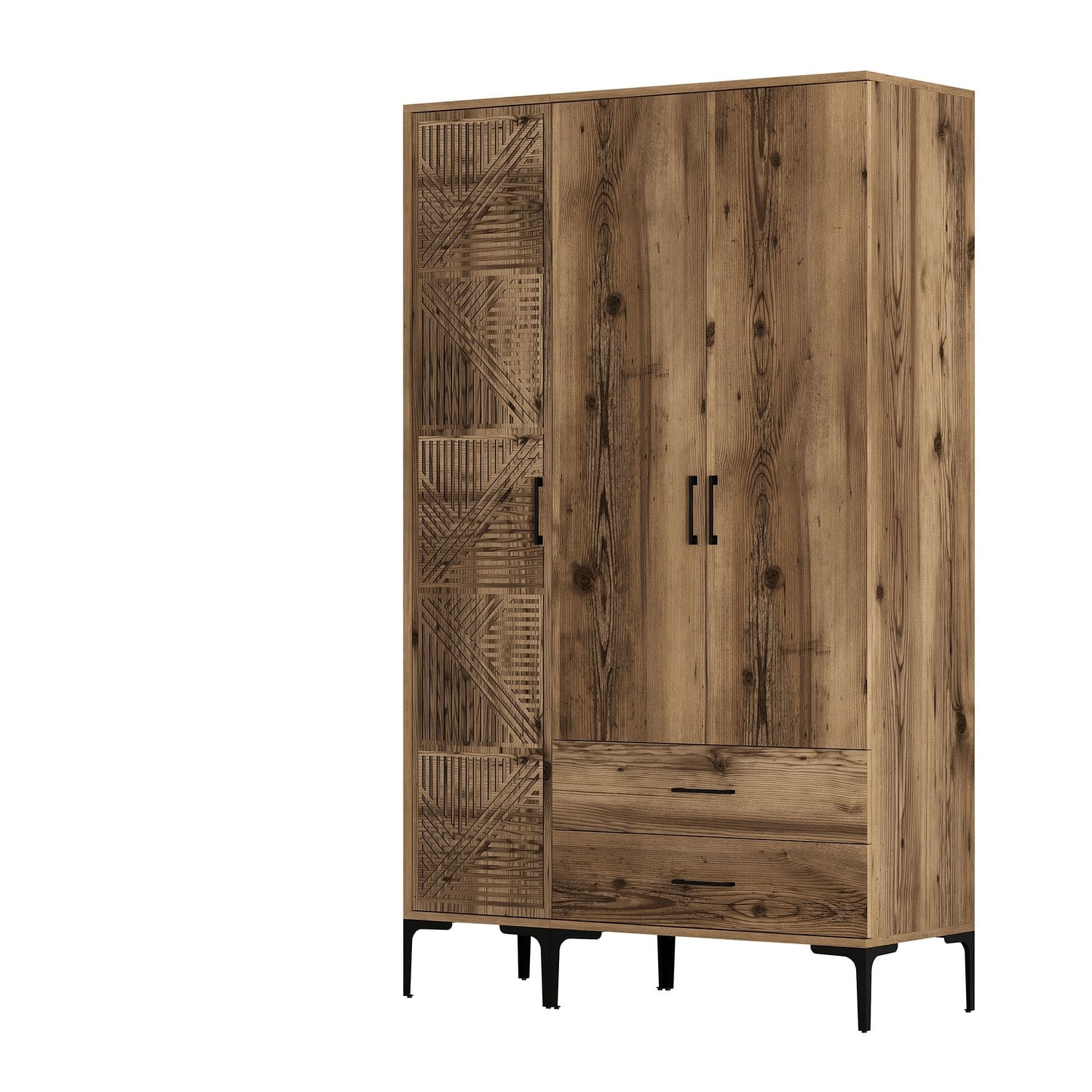 Sifonier, Hanah Home, pal melaminat, nuc, 120x47.5x201.4 cm, 845HCT5452 — imaginea 3