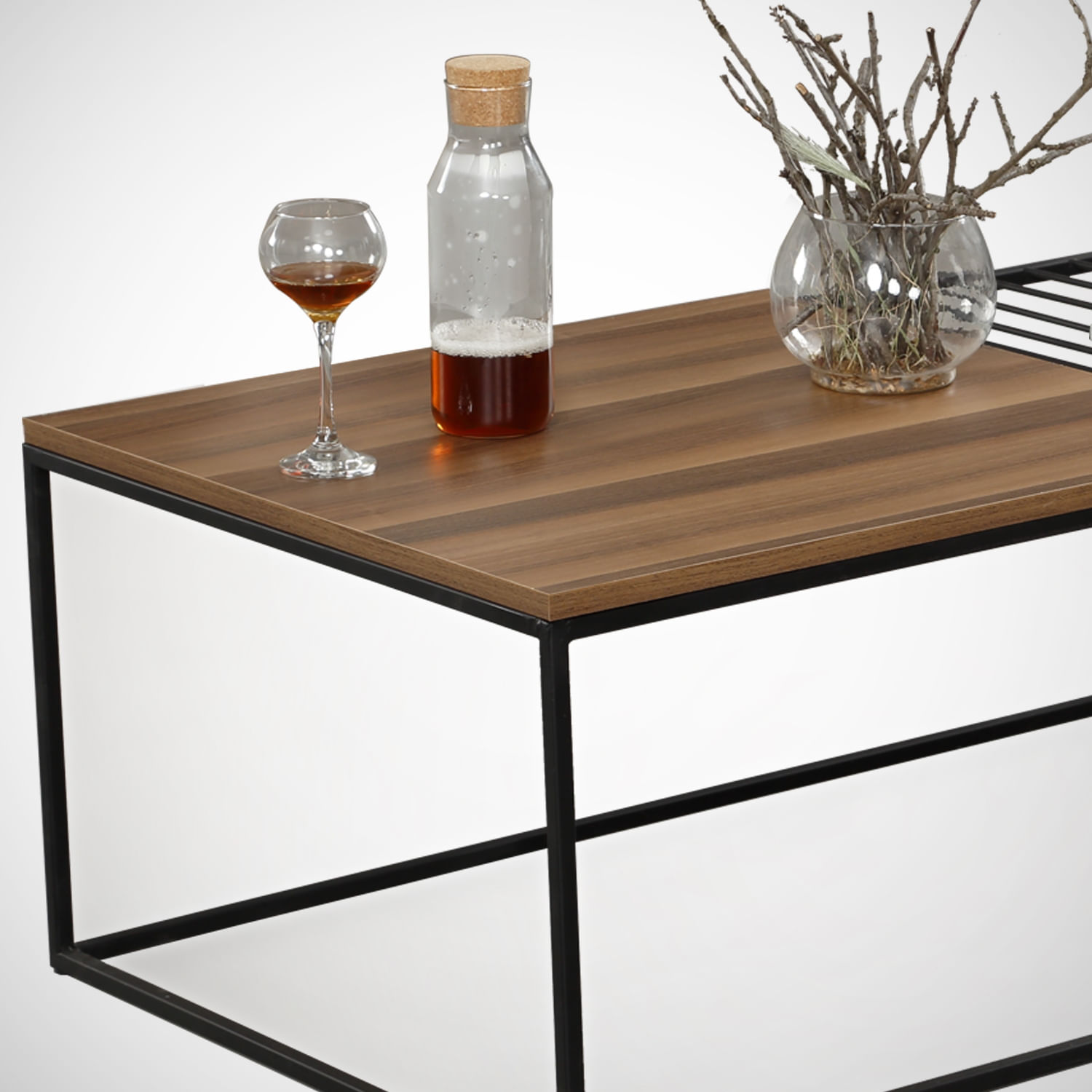 Masuta de cafea, Hanah Home, pal melaminat, nuc, 95x55x43 cm, 801CMY2844 — imaginea 2
