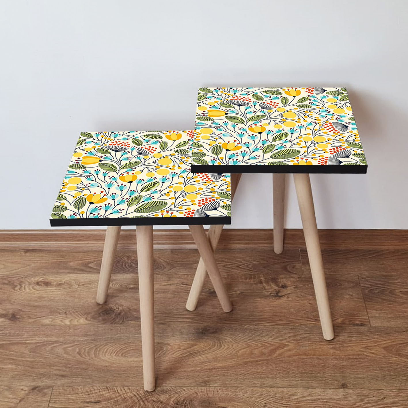 Set masute de cafea, Hanah Home, mdf, multicolor, 35x47x35 cm, 2 piese, 481LNA2428