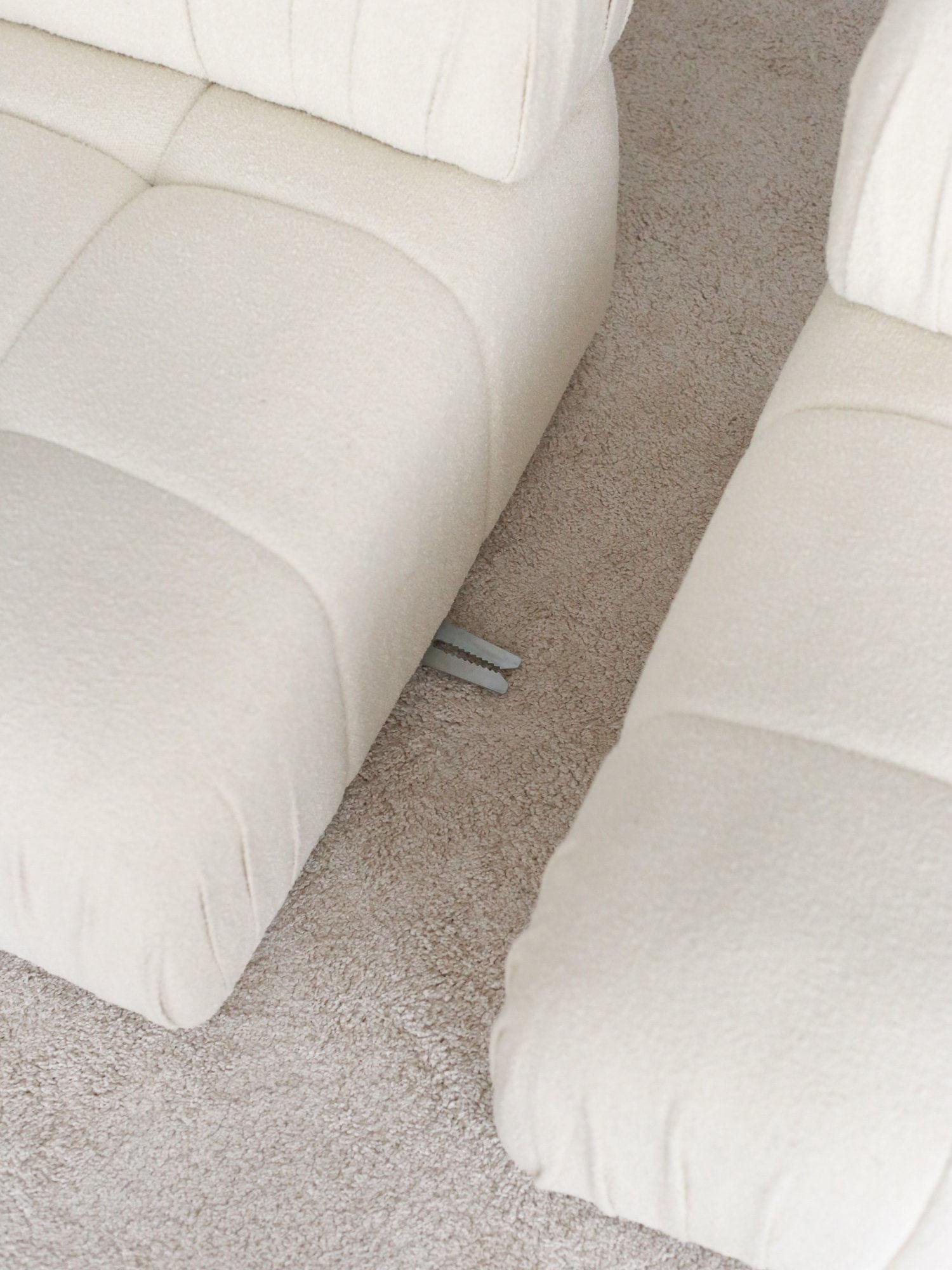 Canapea 3 locuri, Atelier Del Sofa, lemn de carpen, plus teddy, alb, 267x74x89 cm — imaginea 7