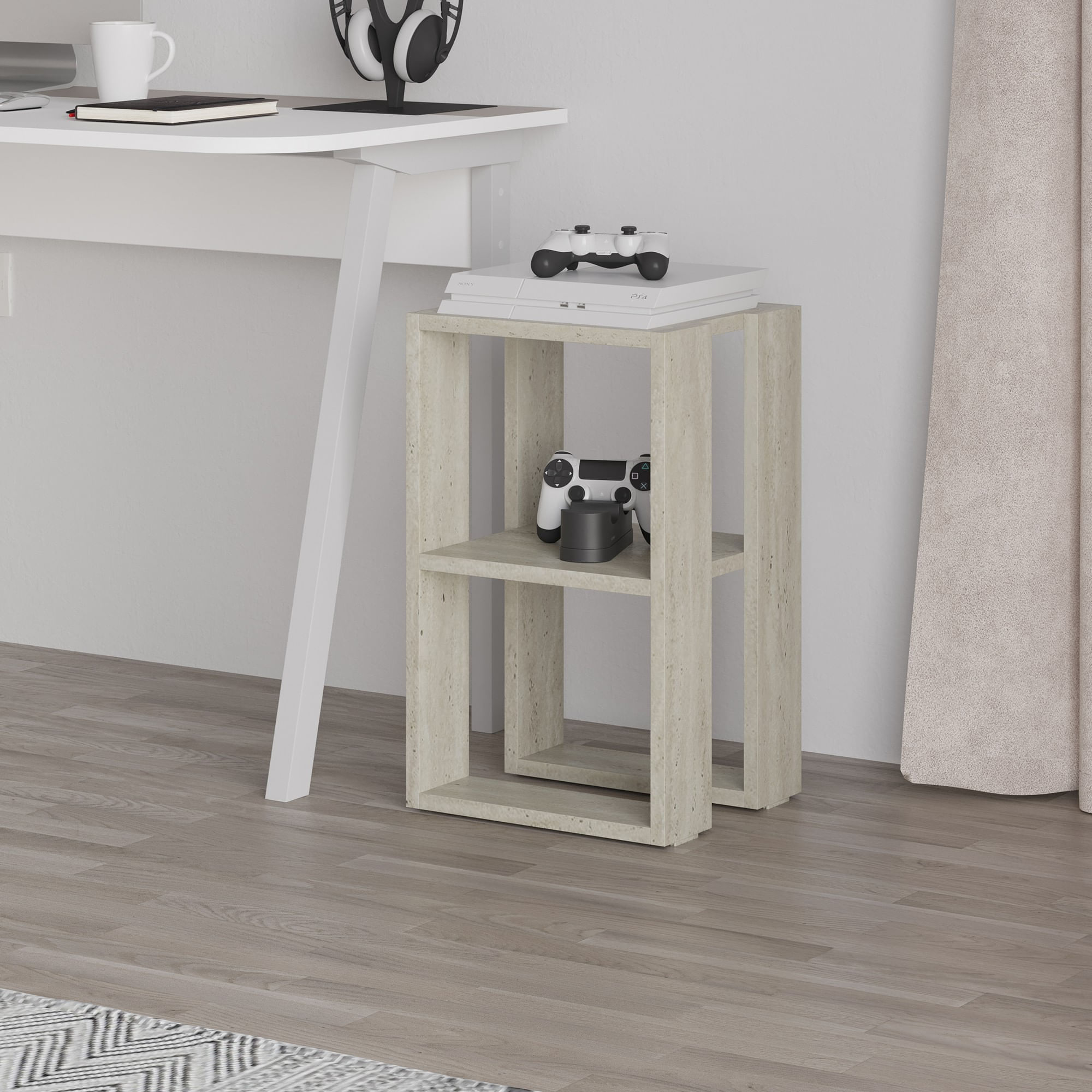 Noptiera, Hanah Home, pal melaminat, travertin, 30x30x55 cm, 776HMS3442 — imaginea 10