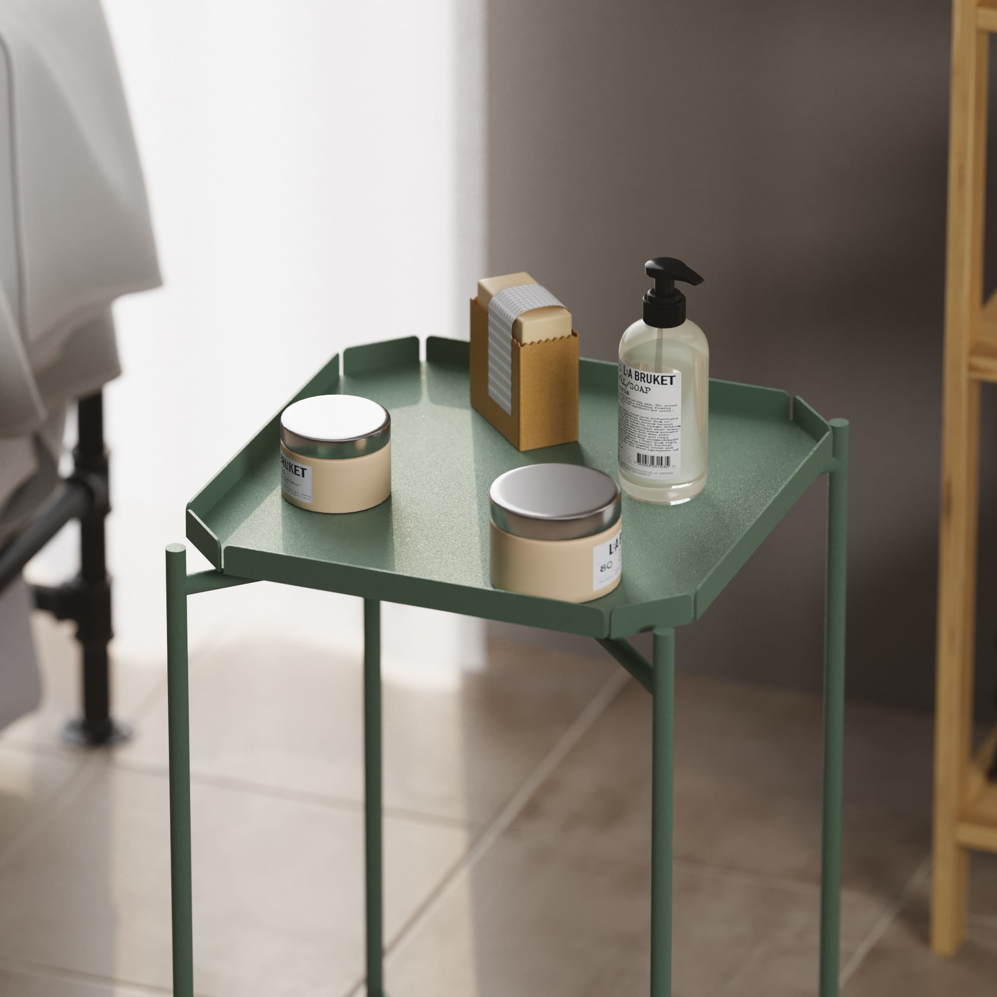 Masuta de cafea, Hanah Home, metal, verde, 46x46x56 cm, 491CRT1148 — imaginea 2