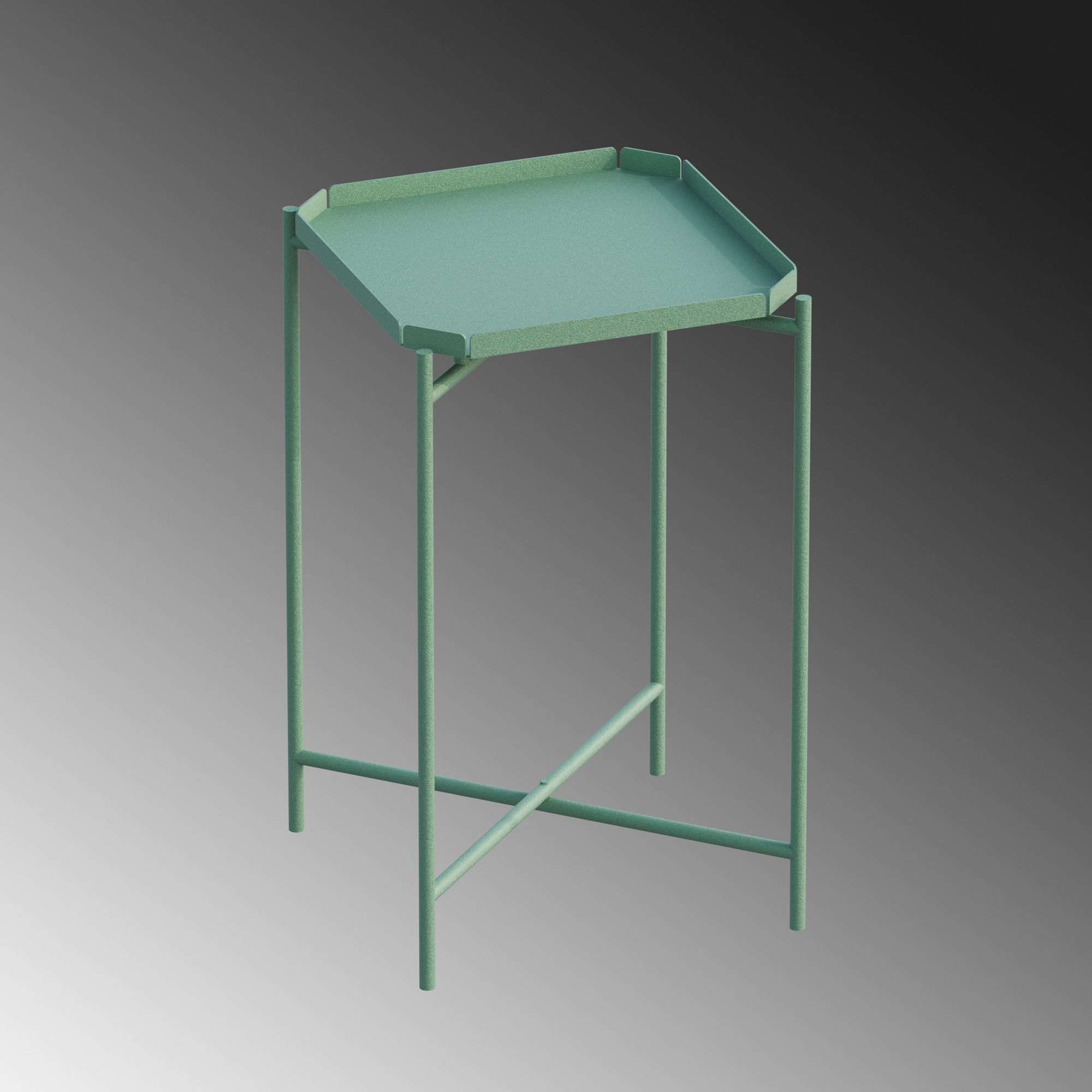 Masuta de cafea, Hanah Home, metal, verde, 46x46x56 cm, 491CRT1148 — imaginea 3