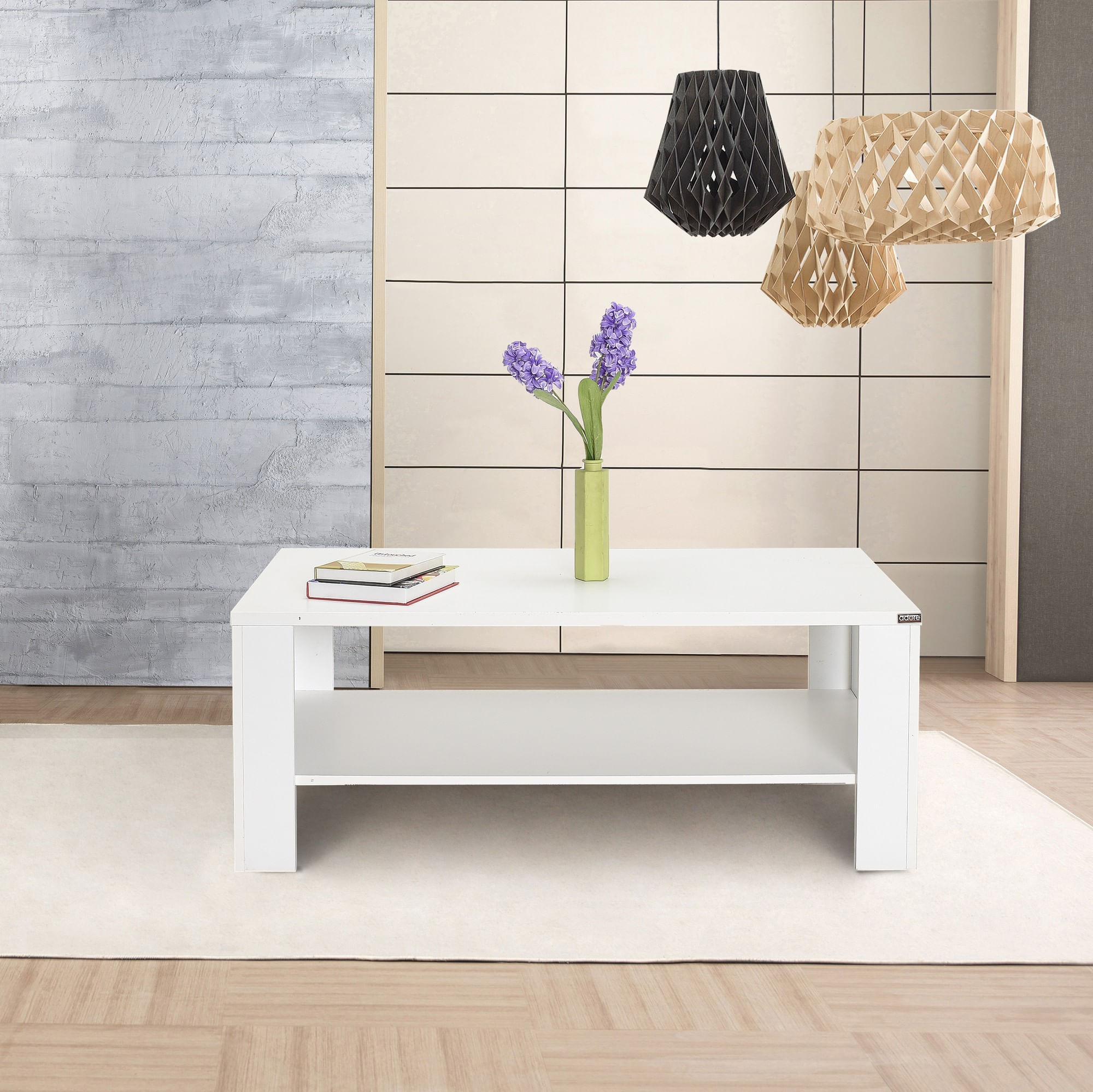 Masuta de cafea, Hanah Home, pal melaminat, alb diamant, 110x65x42 cm, 479ADR1422 — imaginea 9