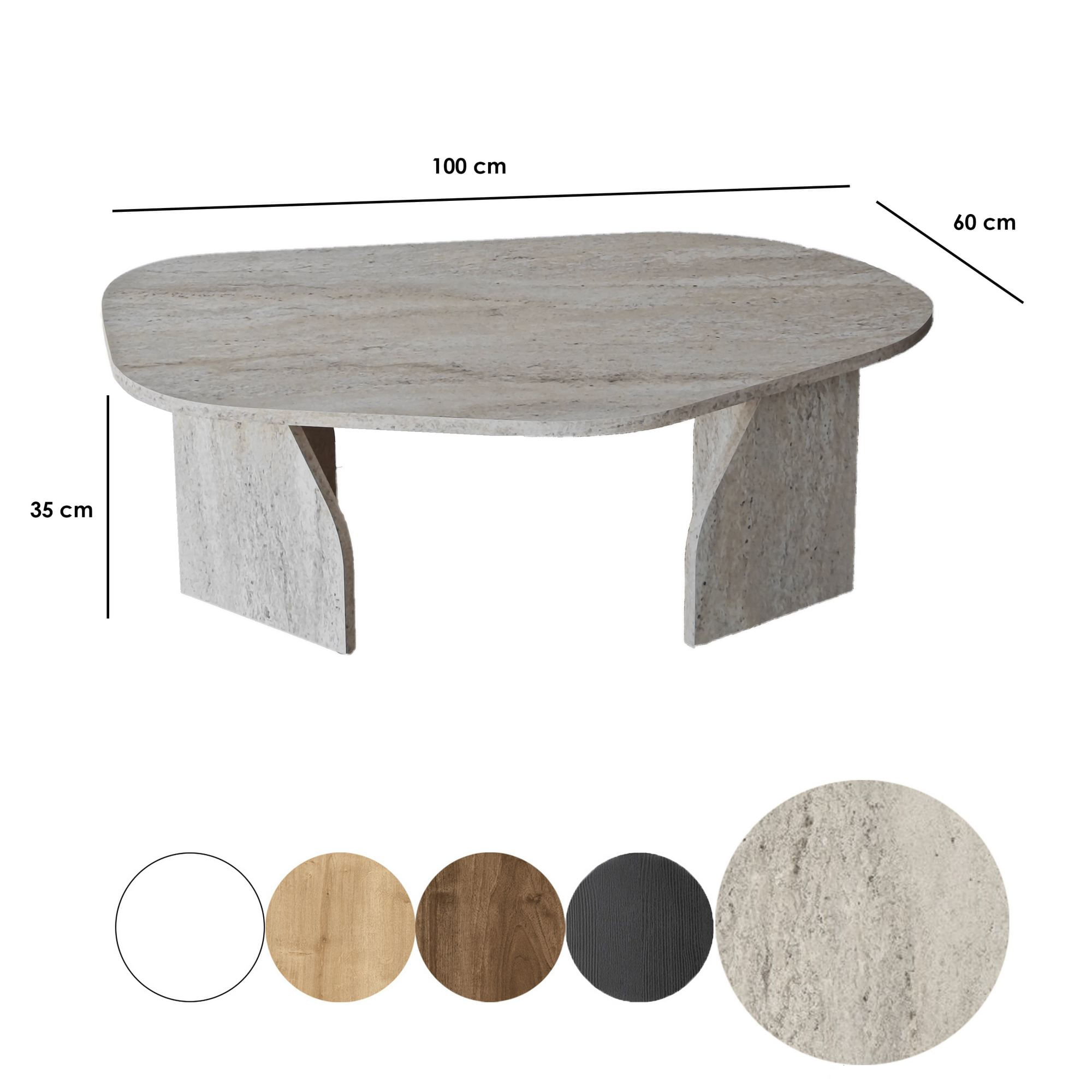 Masuta de cafea, Hanah Home, pal melaminat, travertin, 105x65x35 cm, 552NOS2572 — imaginea 4