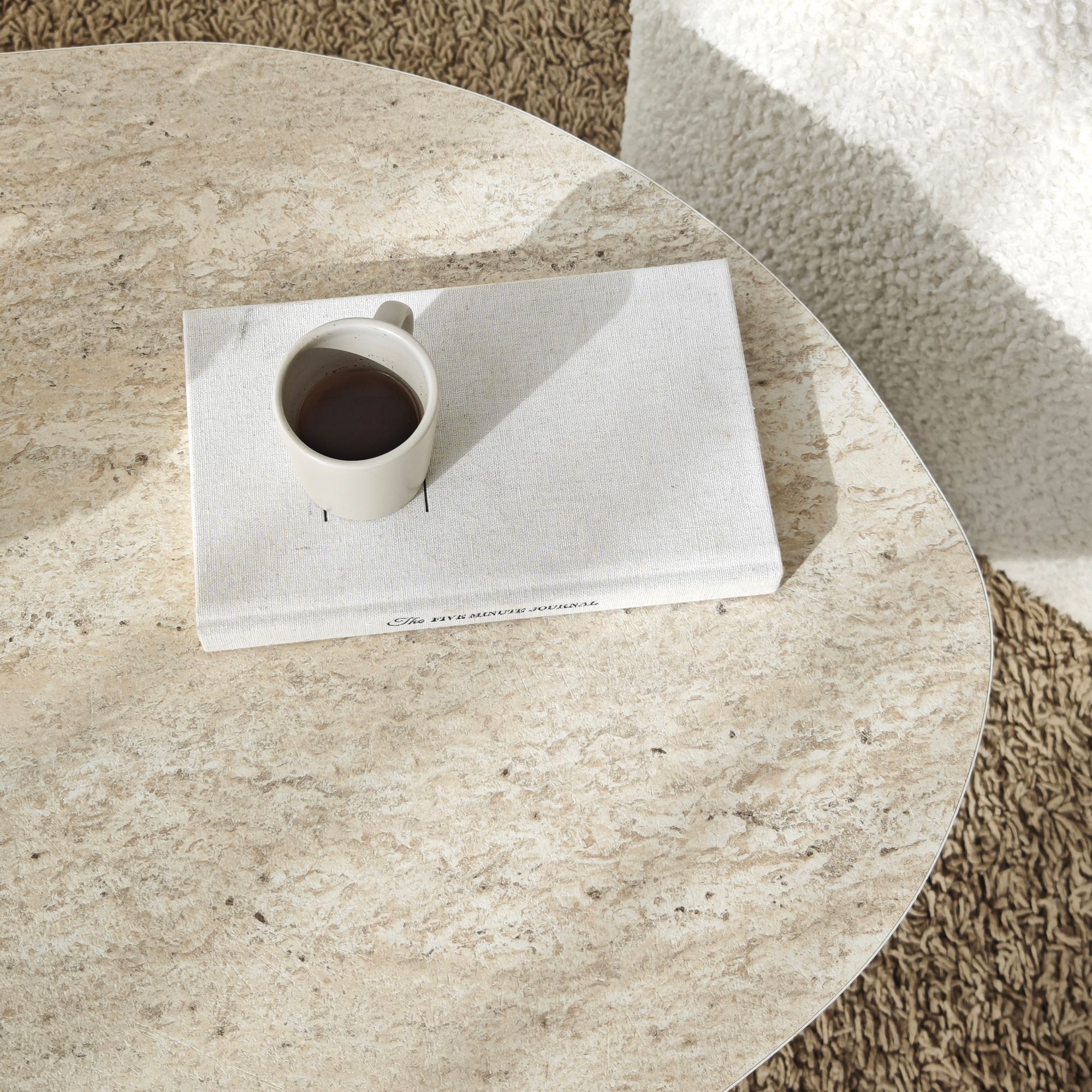 Masuta de cafea, Hanah Home, pal melaminat, travertin, 105x65x35 cm, 552NOS2572 — imaginea 5