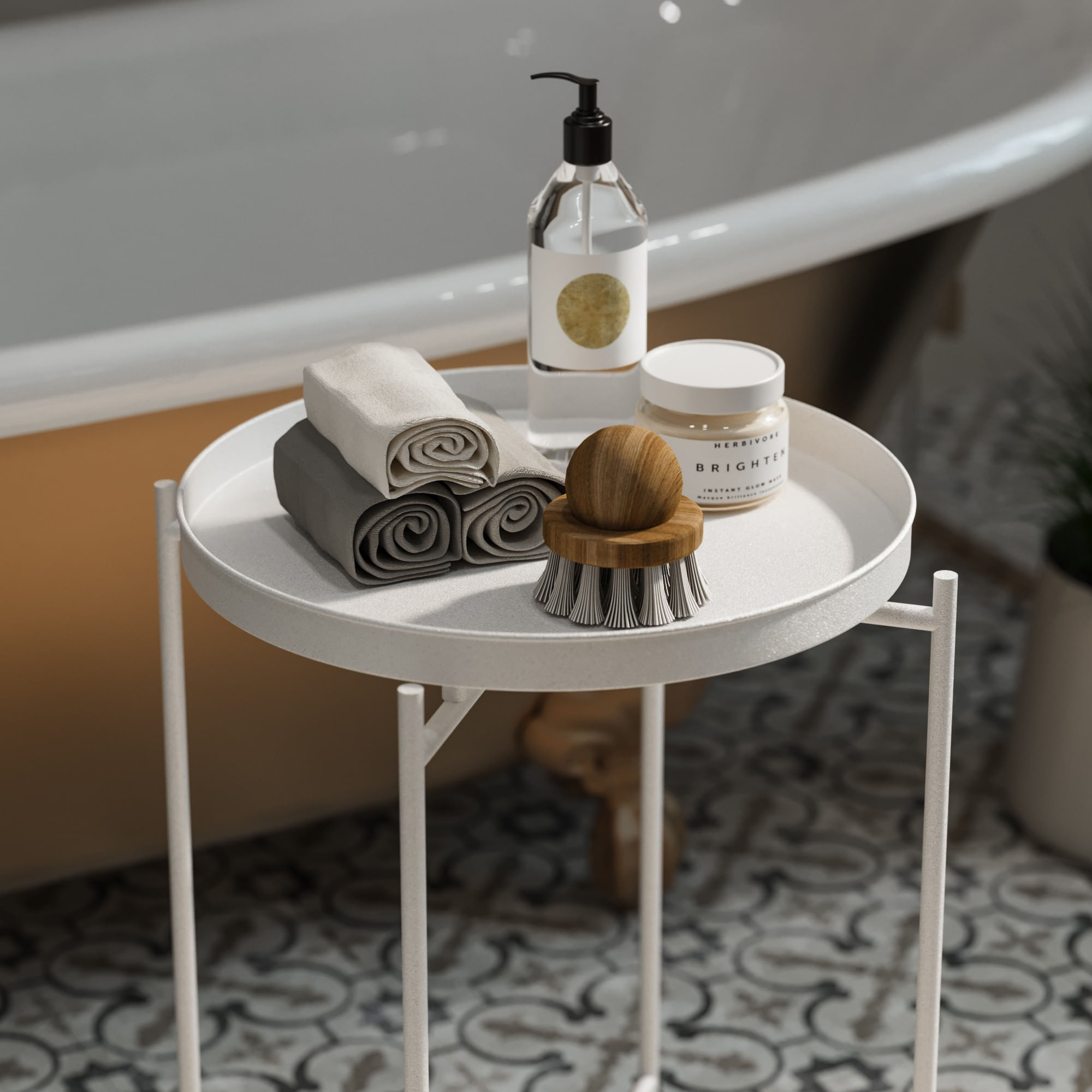 Masuta de cafea, Hanah Home, metal, alb, 46x46x56 cm, 491CRT1141 — imaginea 3