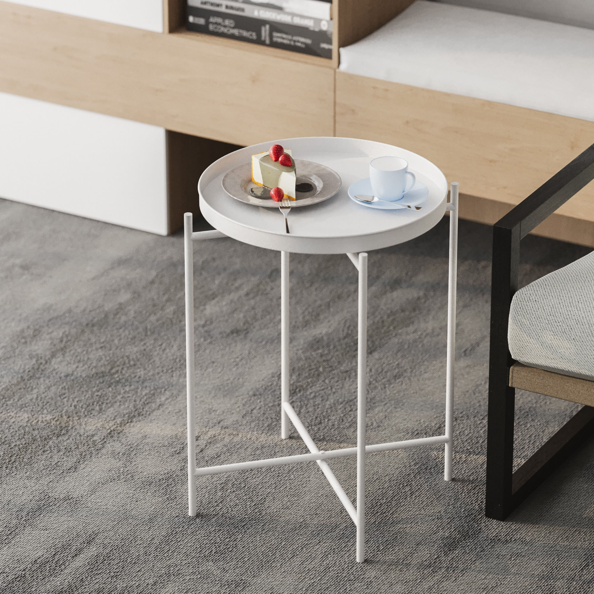Masuta de cafea, Hanah Home, metal, alb, 46x46x56 cm, 491CRT1141 — imaginea 4