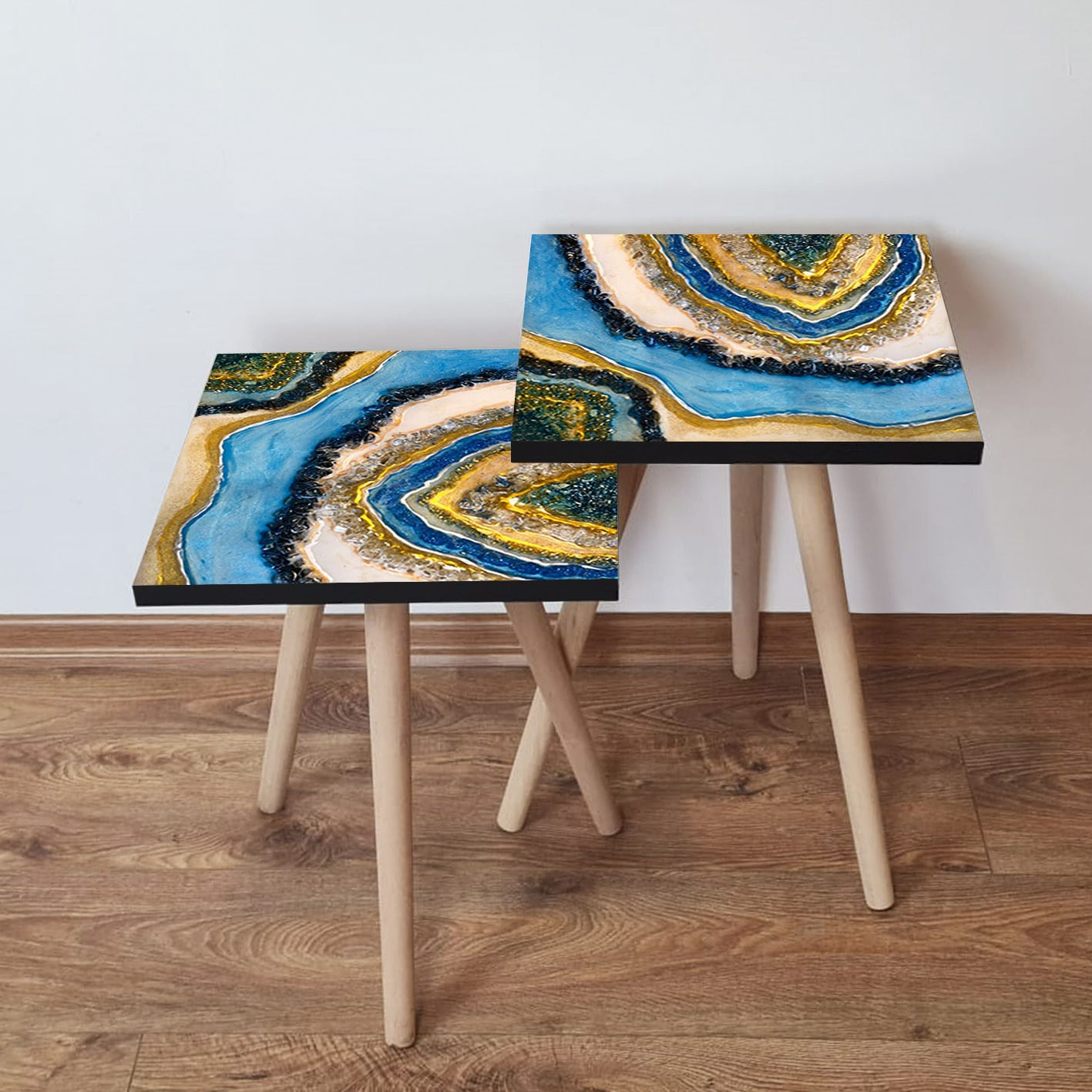 Set masute de cafea, Hanah Home, mdf, multicolor, 35x35x47 cm, 481LNA2528