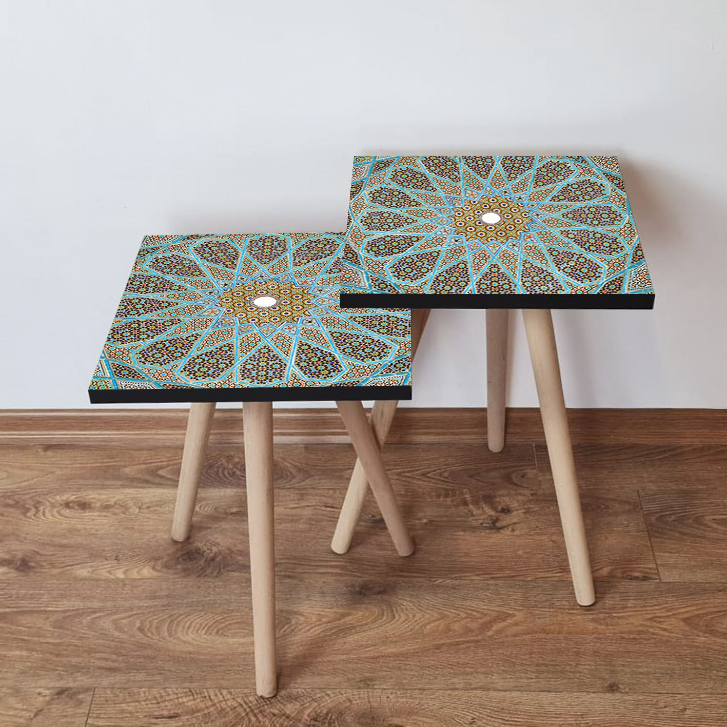 Set masute de cafea, Hanah Home, mdf, multicolor, 35x35x47 cm, 481LNA2583