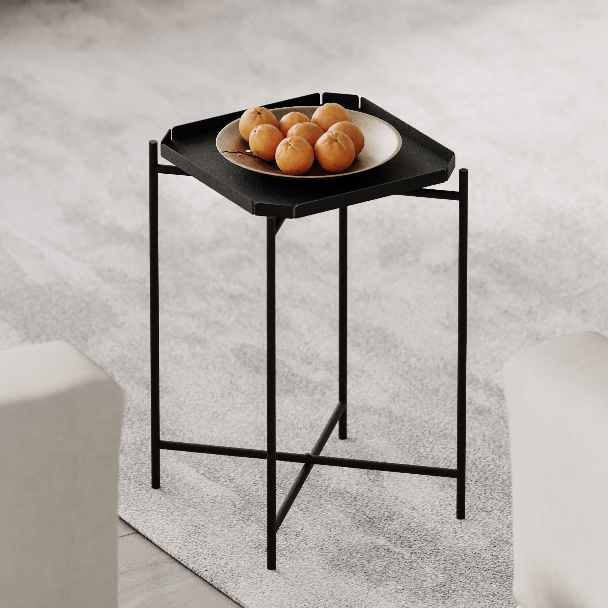 Masuta de cafea, Hanah Home, metal, negru, 46x46x56 cm, 491CRT1144 — imaginea 6