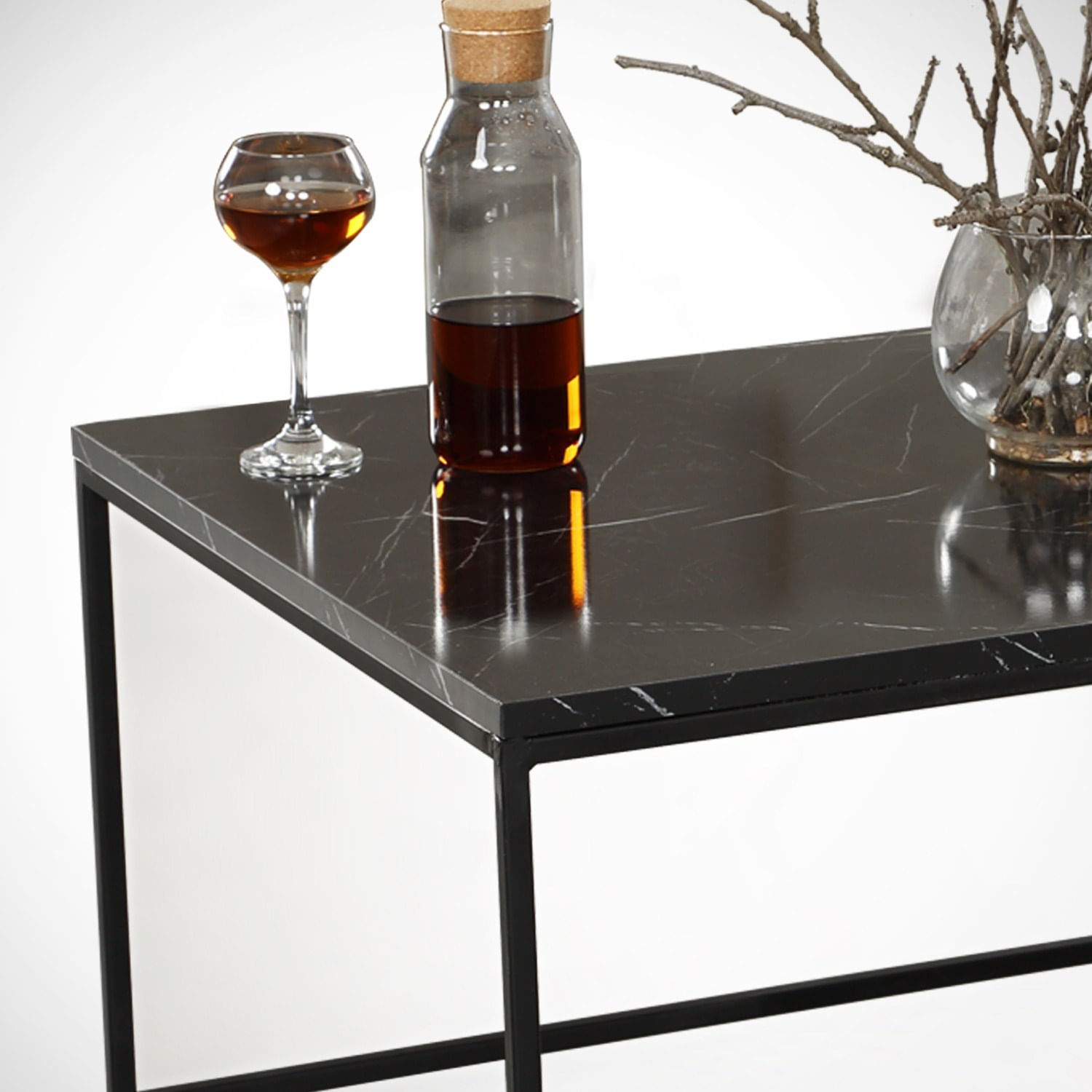 Masuta de cafea, Hanah Home, pal melaminat, negru si alb, 95x55x43 cm, 801CMY2845 — imaginea 4