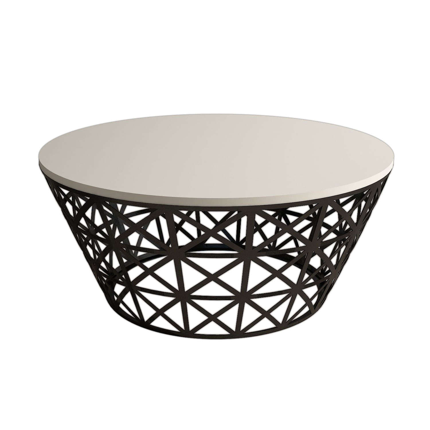 Masuta de cafea, Hanah Home, pal melaminat, crem si negru, 90x90x38 cm, 845HCT5226 — imaginea 5