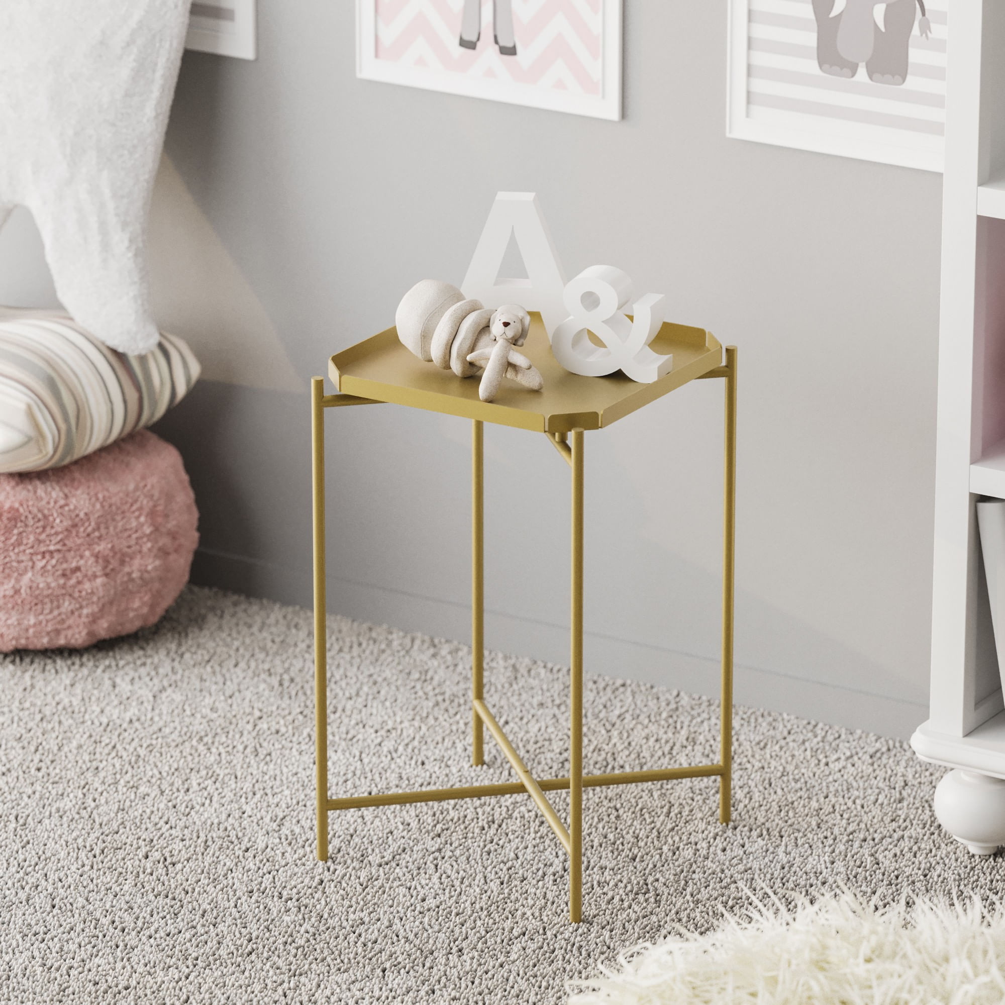 Masuta de cafea, Hanah Home, metal, auriu, 46x46x56 cm, 491CRT1145 — imaginea 5