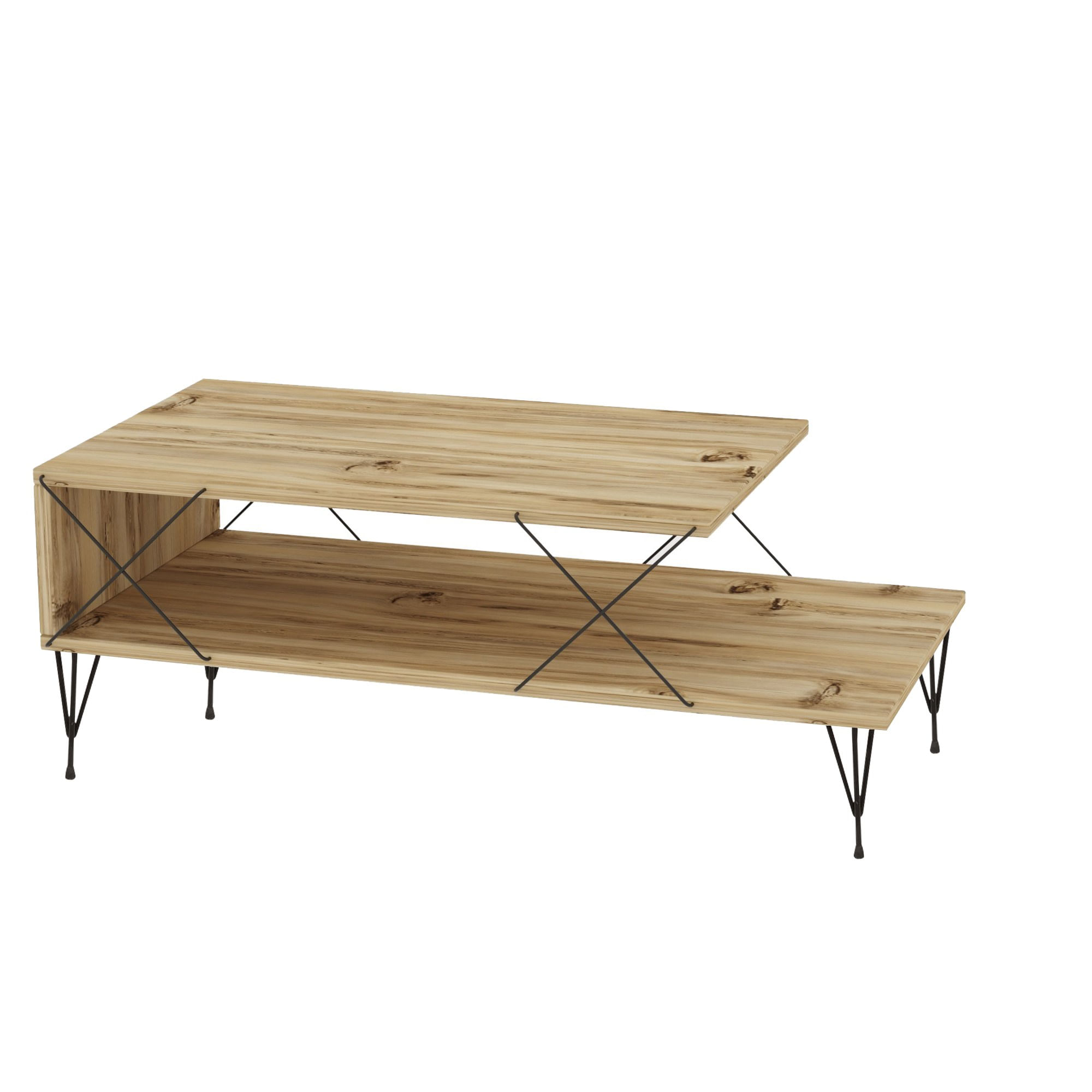 Masuta de cafea, Hanah Home, pal melaminat, stejar, 100x50x40 cm, 854KLN2824 — imaginea 2