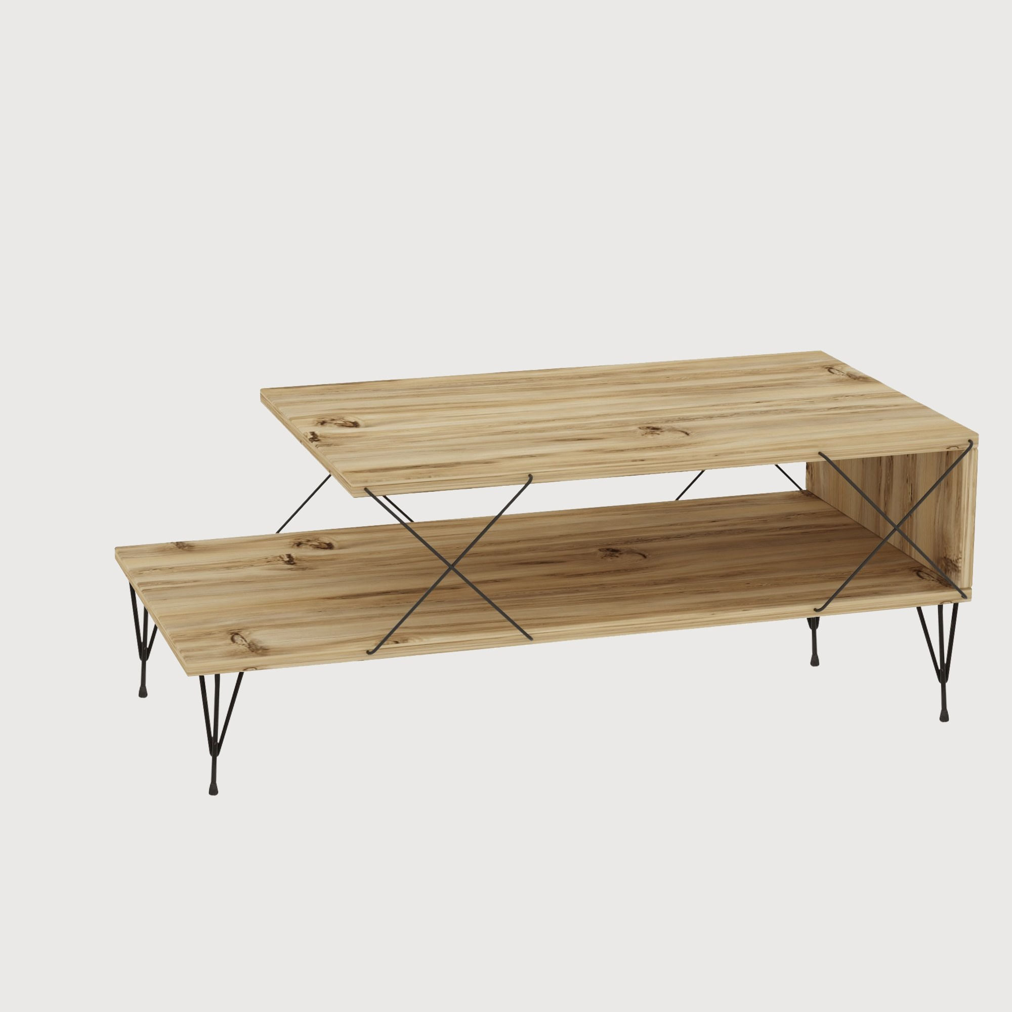 Masuta de cafea, Hanah Home, pal melaminat, stejar, 100x50x40 cm, 854KLN2824 — imaginea 4