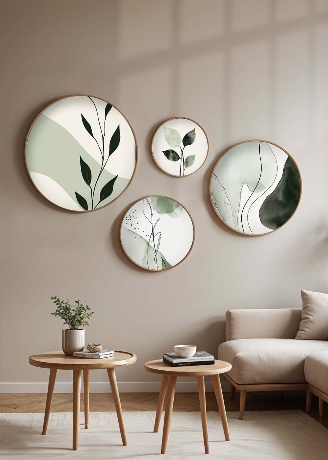 Set tablouri decorative, Wallxpert, lemn masiv, multicolor, 45x45 cm, 36x36 cm, 27x27 cm, 18x18 cm, 693BSE2073