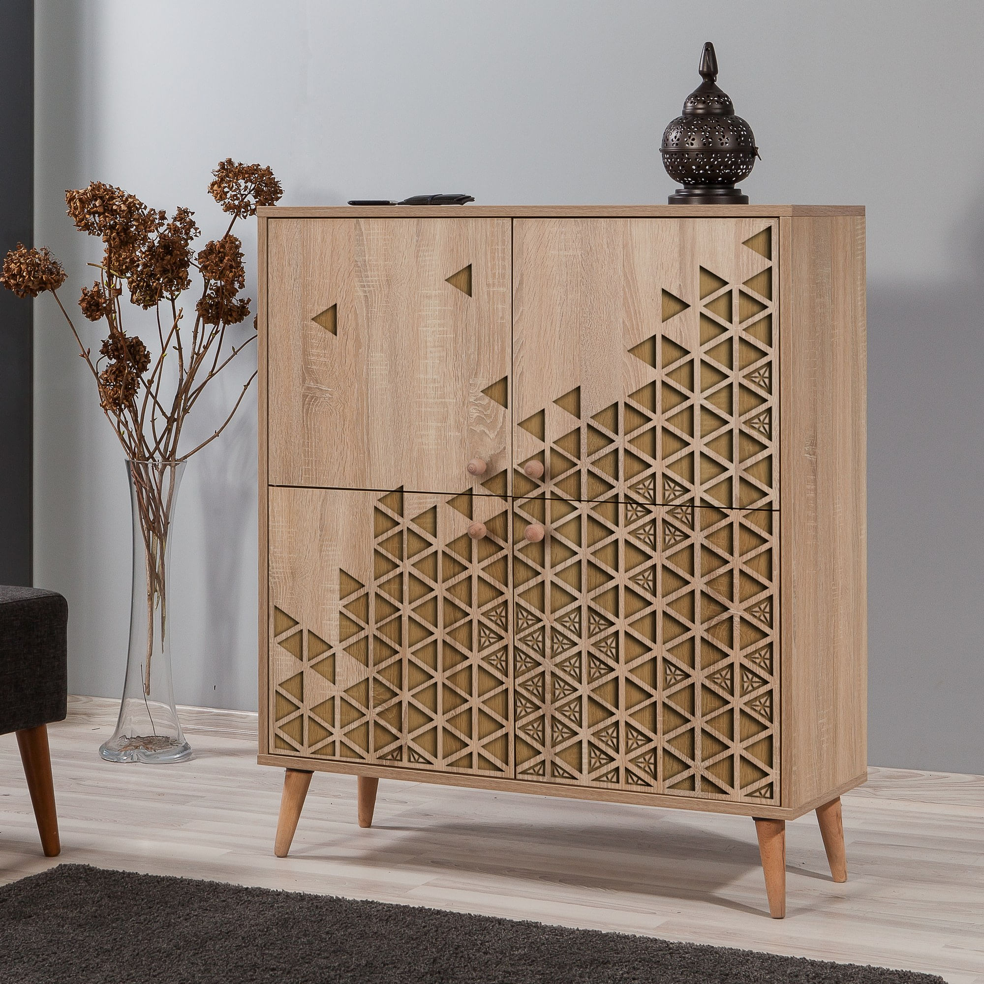 Dulap multifunctional, Hanah Home, panou aglomerat melaminat, stejar sonoma, 95x36x111 cm, 863SPH3943 — imaginea 2