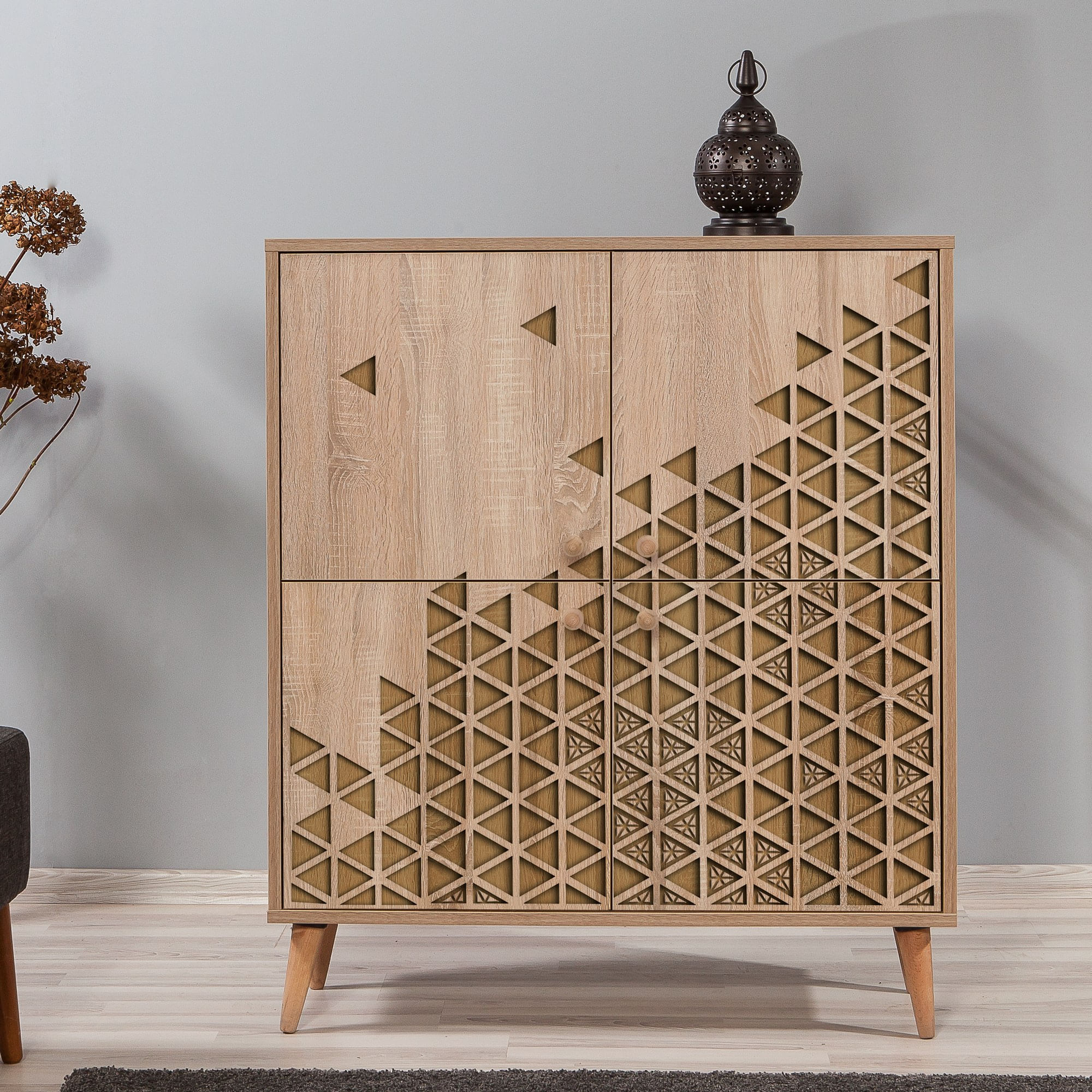 Dulap multifunctional, Hanah Home, panou aglomerat melaminat, stejar sonoma, 95x36x111 cm, 863SPH3943 — imaginea 7