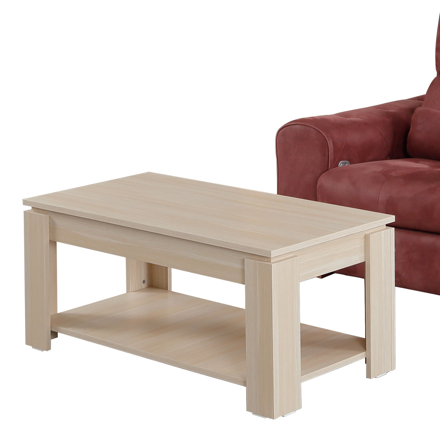 Masuta de cafea, Hanah Home, pal melaminat, stejar deschis, 104x56x47 cm, 801CMY2818 — imaginea 3