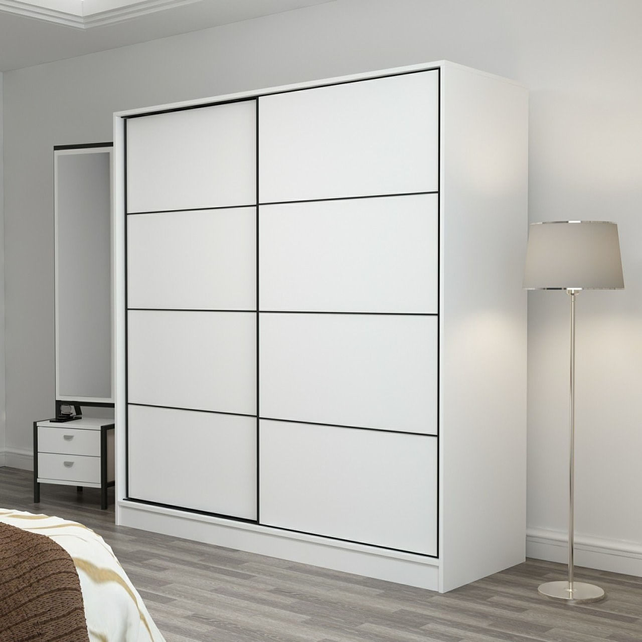 Dulap, Hanah Home, pal melaminat, alb, 180x52x190 cm, 506MNR2515 — imaginea 4