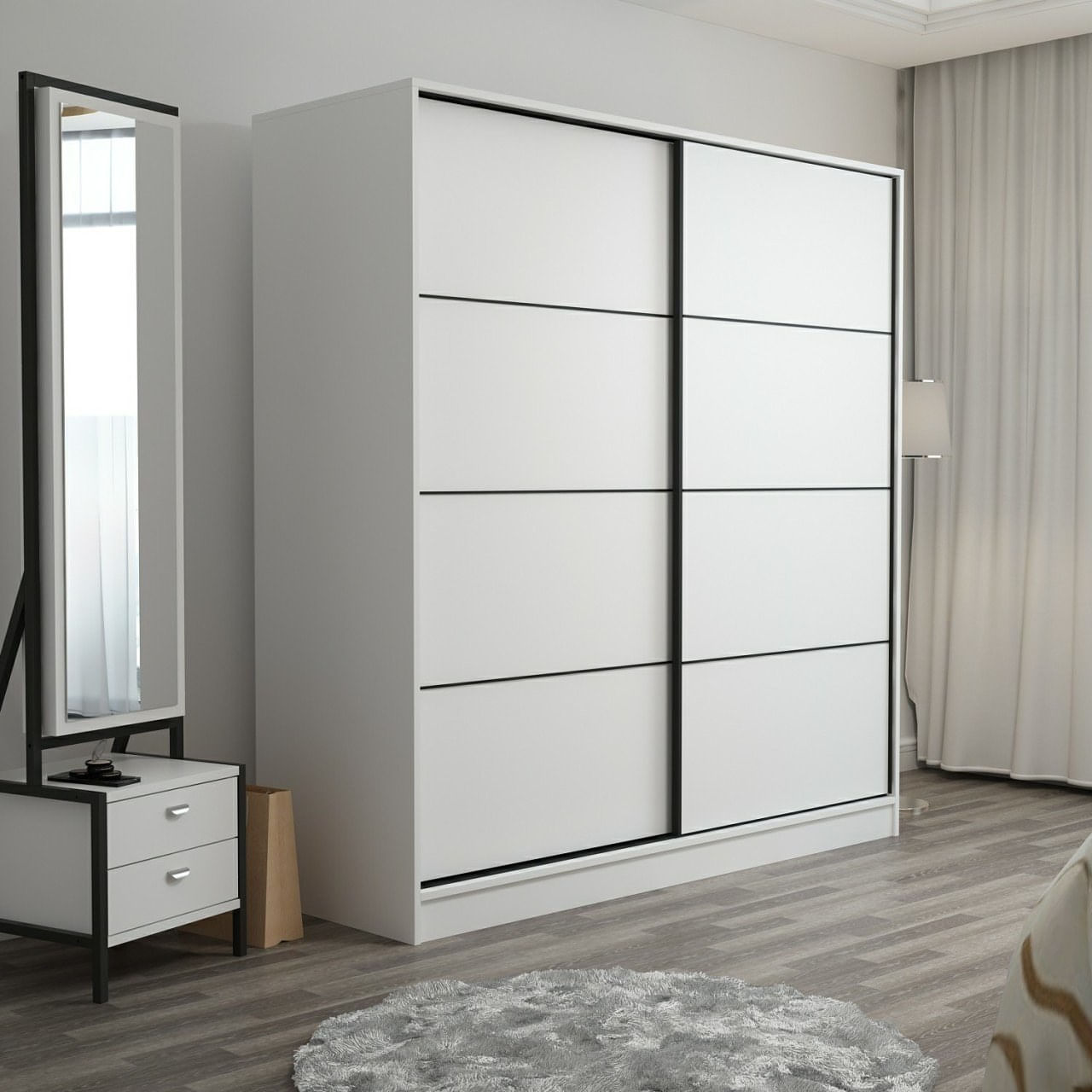 Dulap, Hanah Home, pal melaminat, alb, 180x52x190 cm, 506MNR2515 — imaginea 8