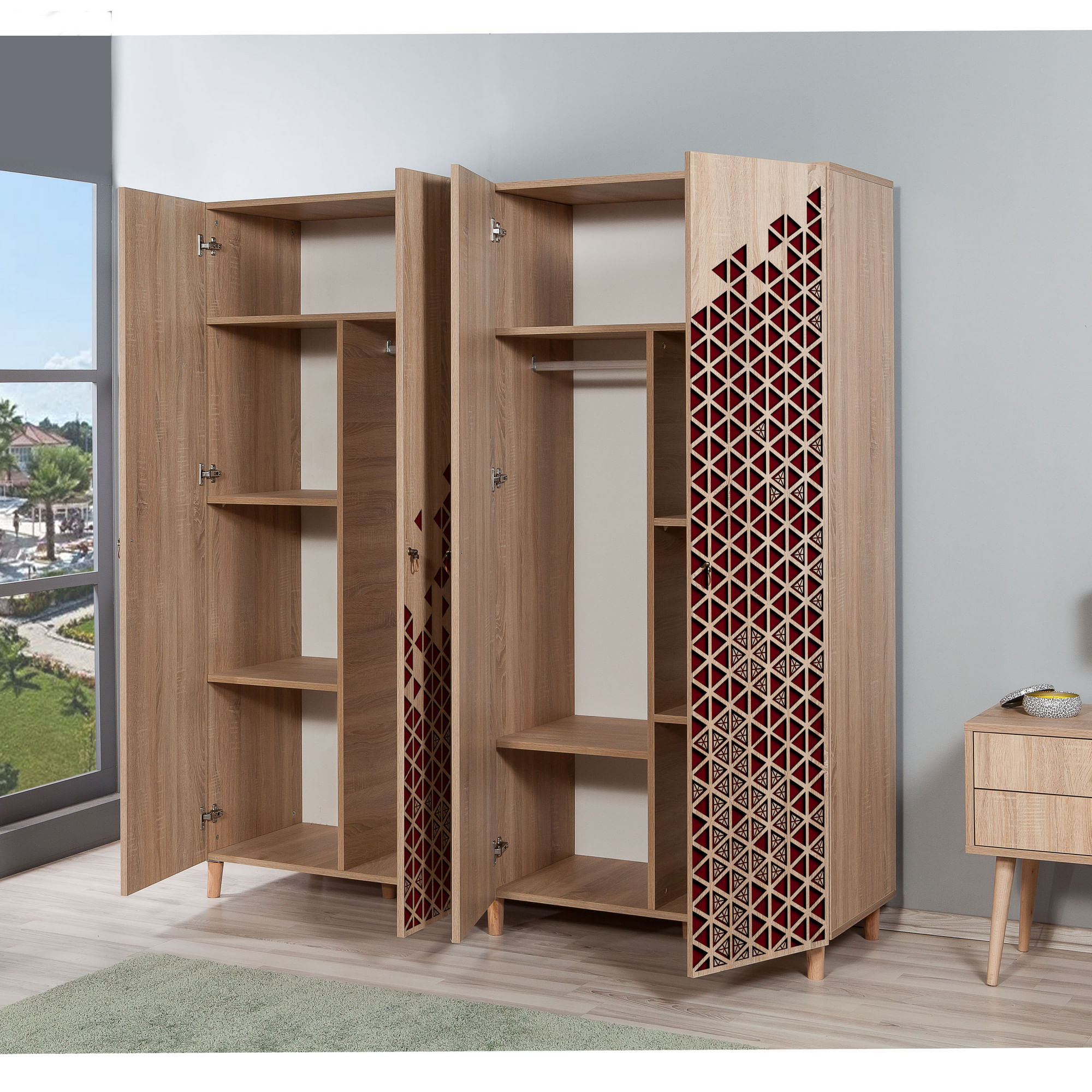 Dulap, Hanah Home, pal melaminat, stejar sonoma, 180x52x192 cm, 863SPH4222 — imaginea 7