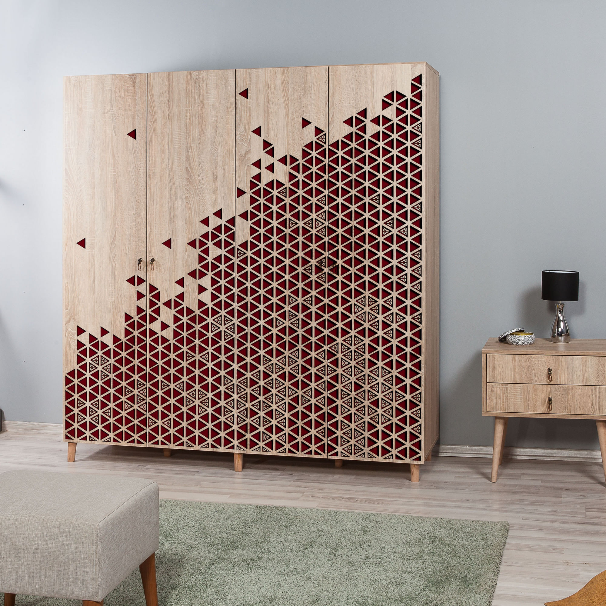 Dulap, Hanah Home, pal melaminat, stejar sonoma, 180x52x192 cm, 863SPH4222 — imaginea 8