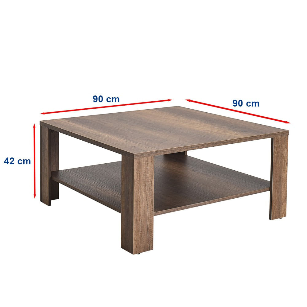 Masuta de cafea, Hanah Home, pal melaminat, nuc, 90x90x42 cm, 479ADR1810 — imaginea 3