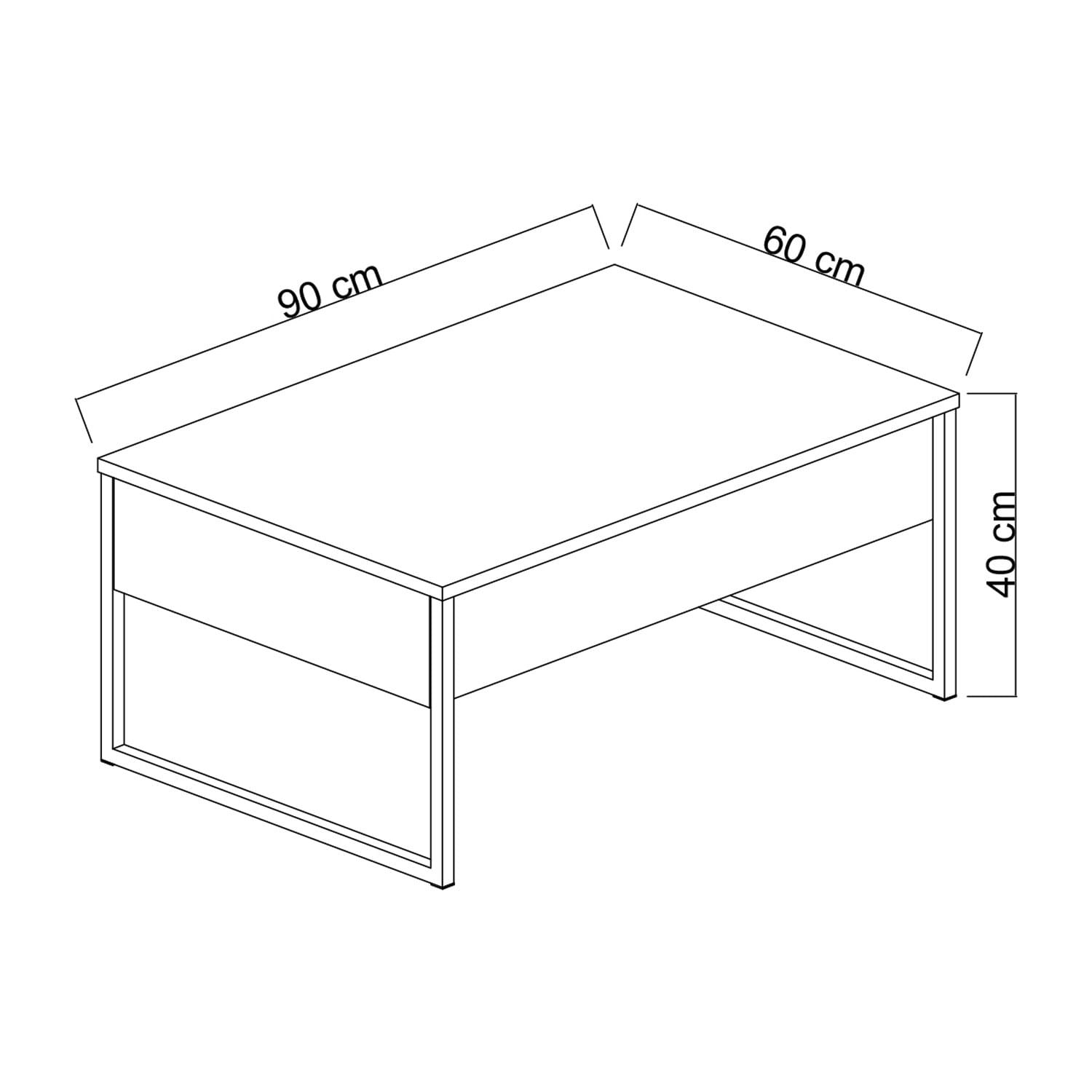 Masuta de cafea, Hanah Home, pal melaminat, alb auriu, 90x60x40 cm, 618BLY1122 — imaginea 2