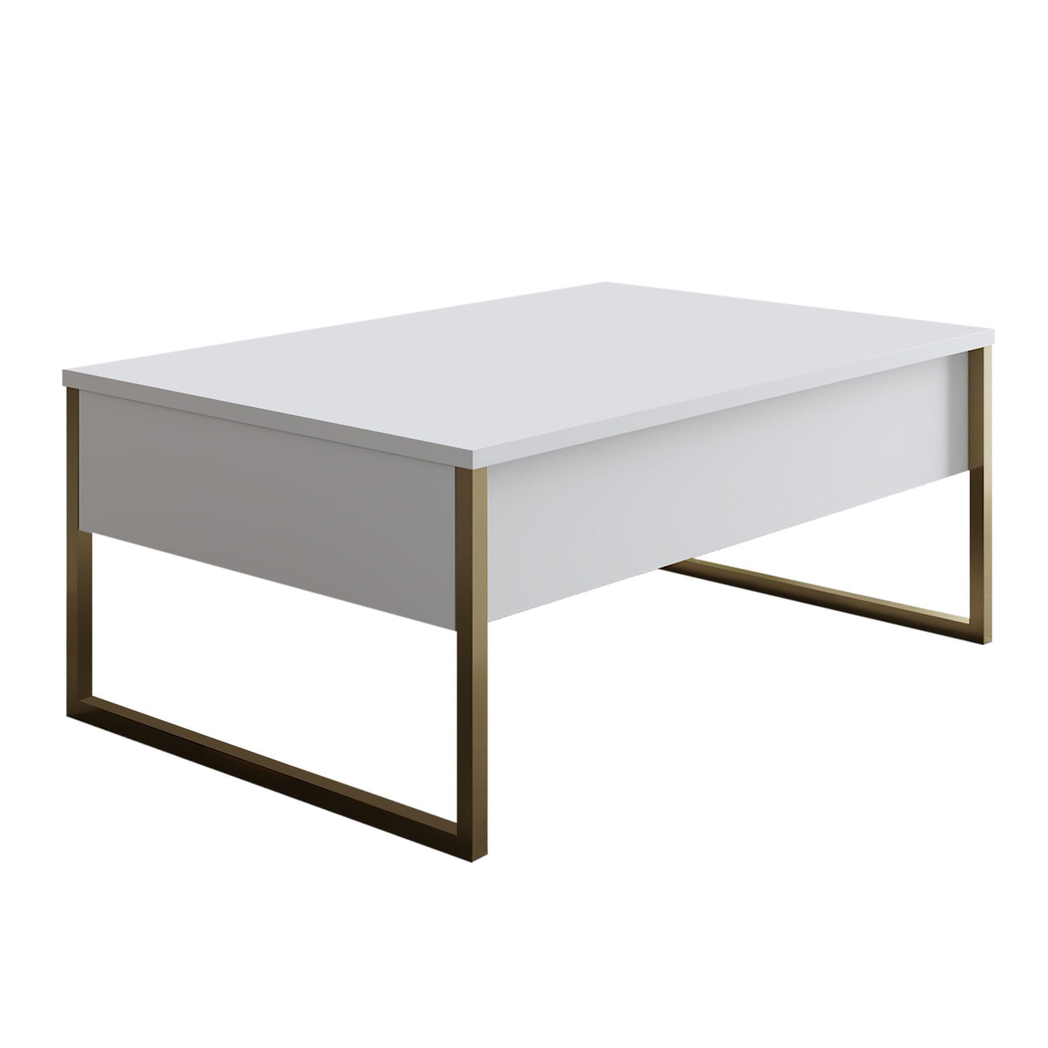 Masuta de cafea, Hanah Home, pal melaminat, alb auriu, 90x60x40 cm, 618BLY1122 — imaginea 3