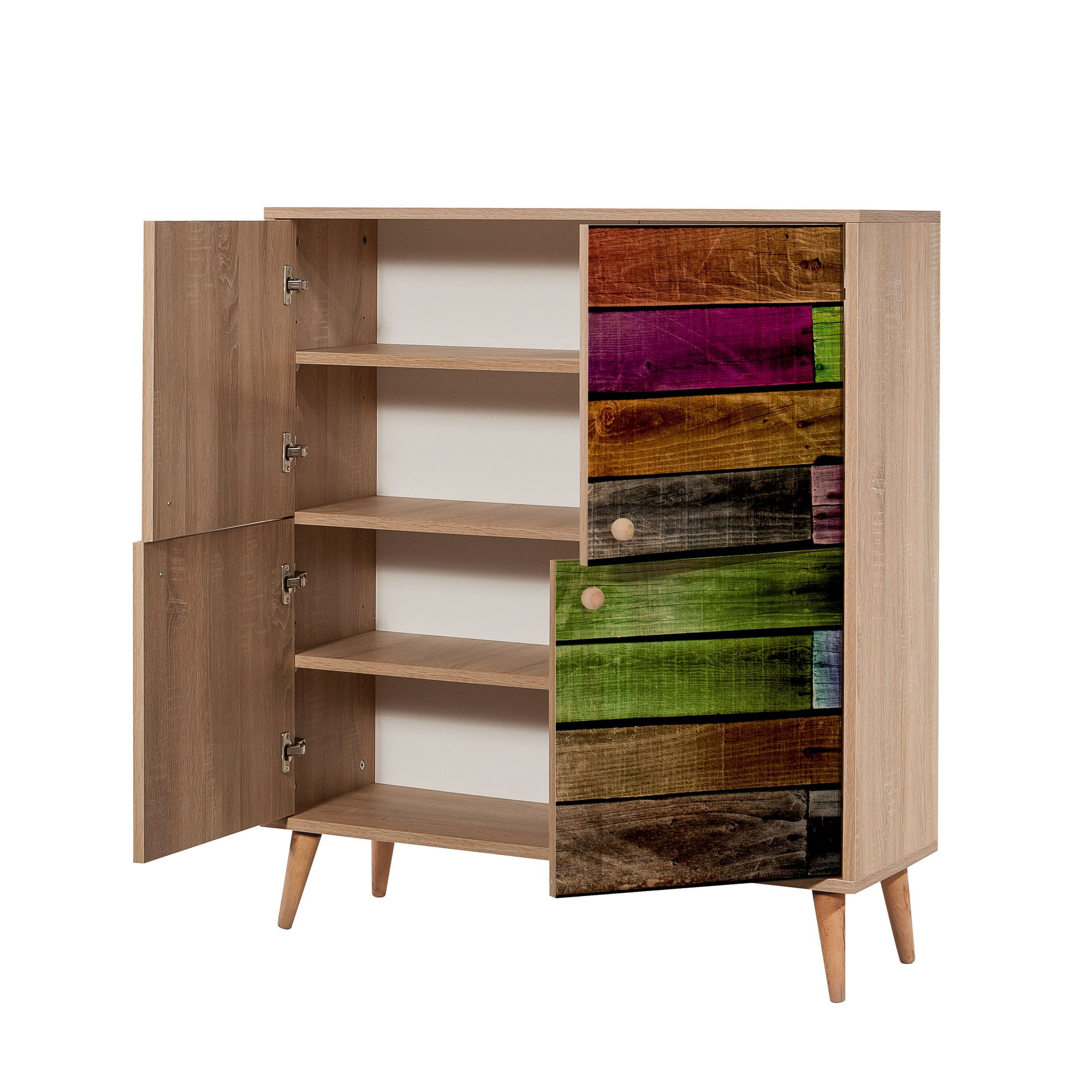 Dulap multifunctional, Hanah Home, pal melaminat, stejar sonoma, 95x36x111 cm, 863SPH3931 — imaginea 5