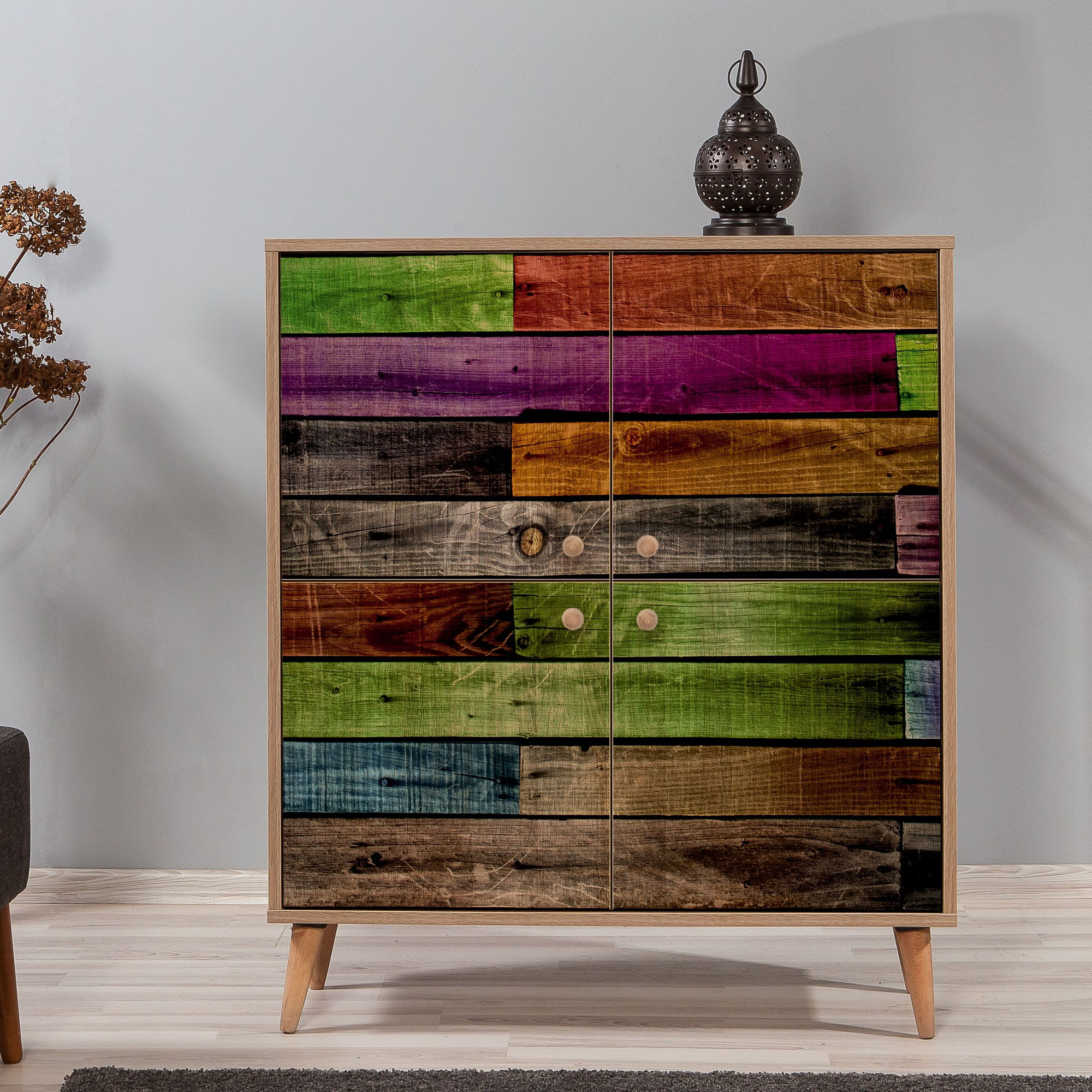 Dulap multifunctional, Hanah Home, pal melaminat, stejar sonoma, 95x36x111 cm, 863SPH3931 — imaginea 9