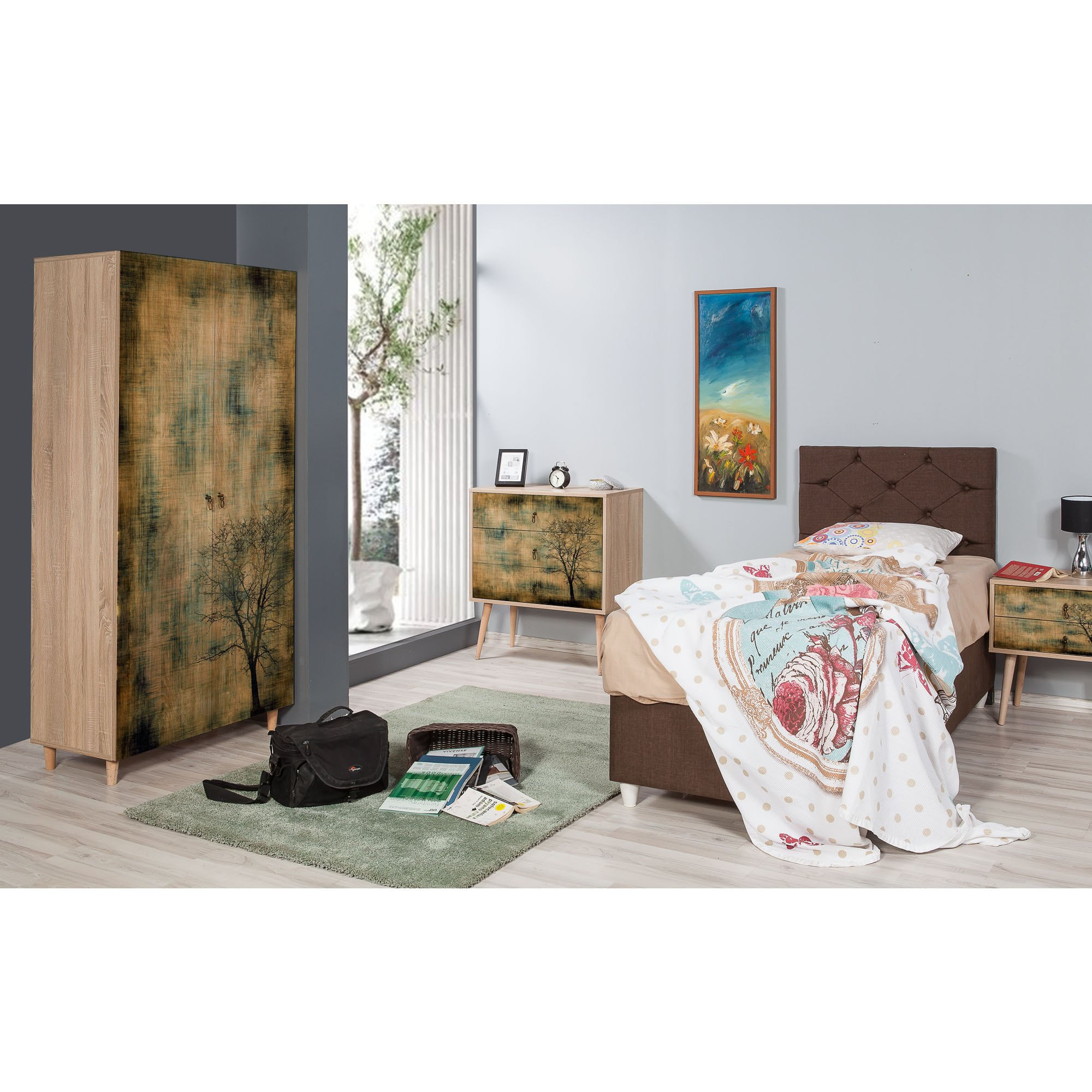 Dulap, Hanah Home, pal melaminat, stejar sonoma, 90x52x192 cm, 863SPH4207 — imaginea 7