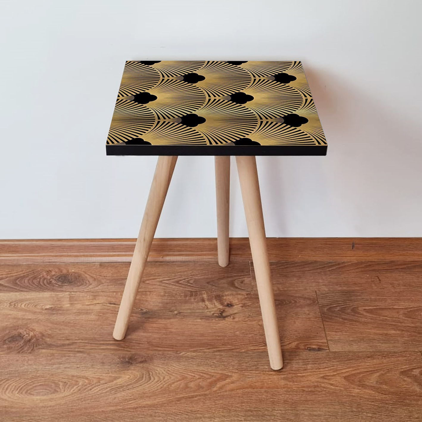 Masa laterala, Hanah Home, mdf, negru auriu, 35x35x42 cm, 481LNA1869