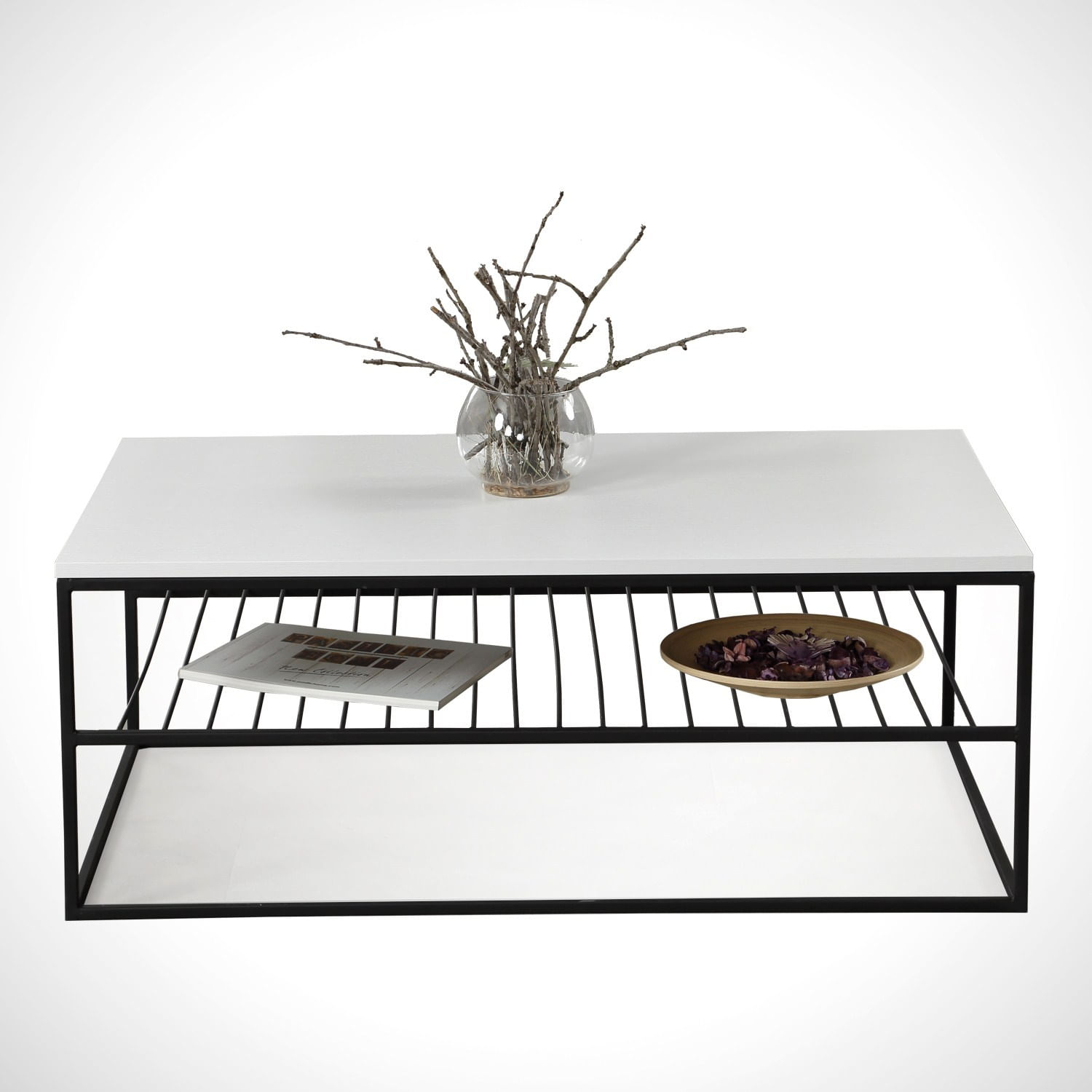 Masuta de cafea, Hanah Home, pal melaminat, alb, 95x55x43 cm, 801CMY2836 — imaginea 3