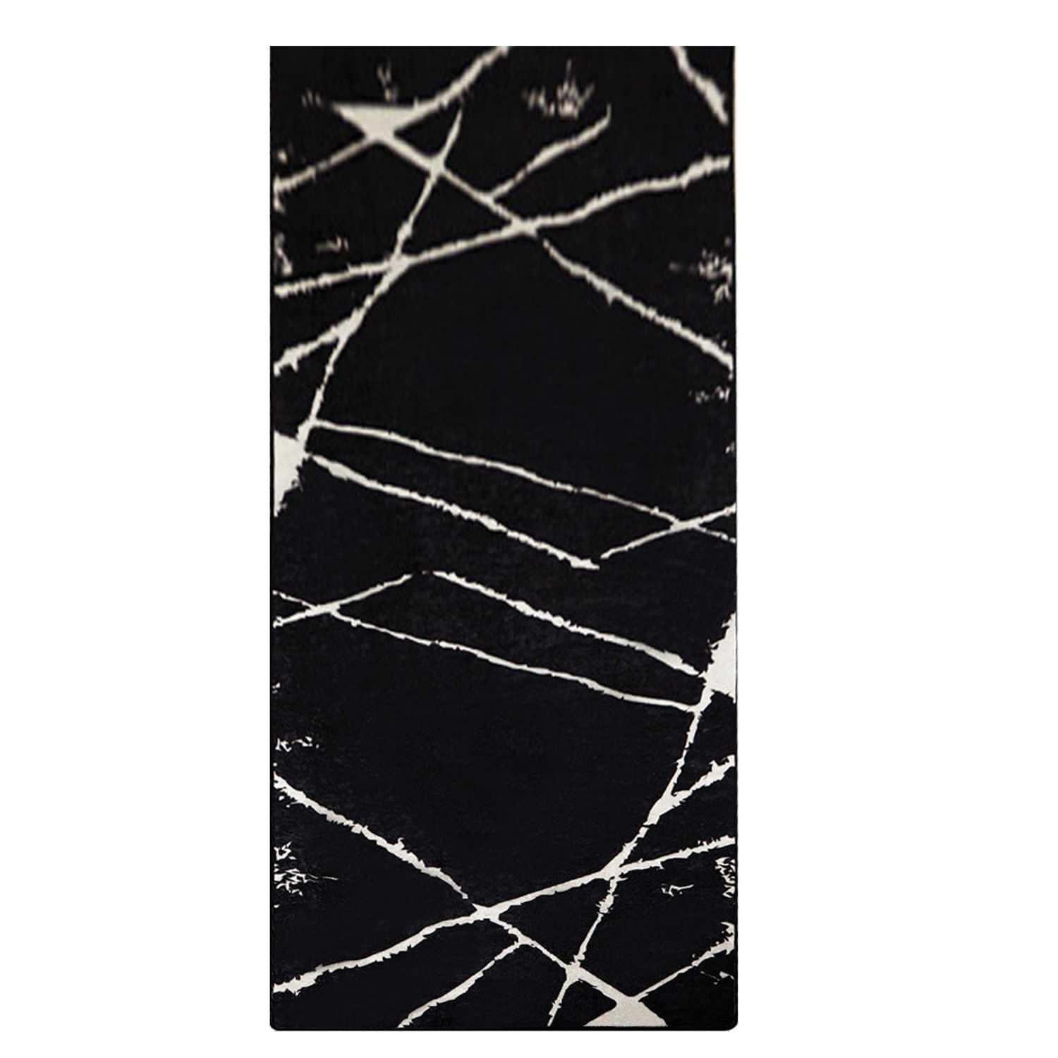 Covoras de intrare, Conceptum Hypnose, negru si alb, 80x200 cm, 100% poliester, antiderapant, 286CHL6556