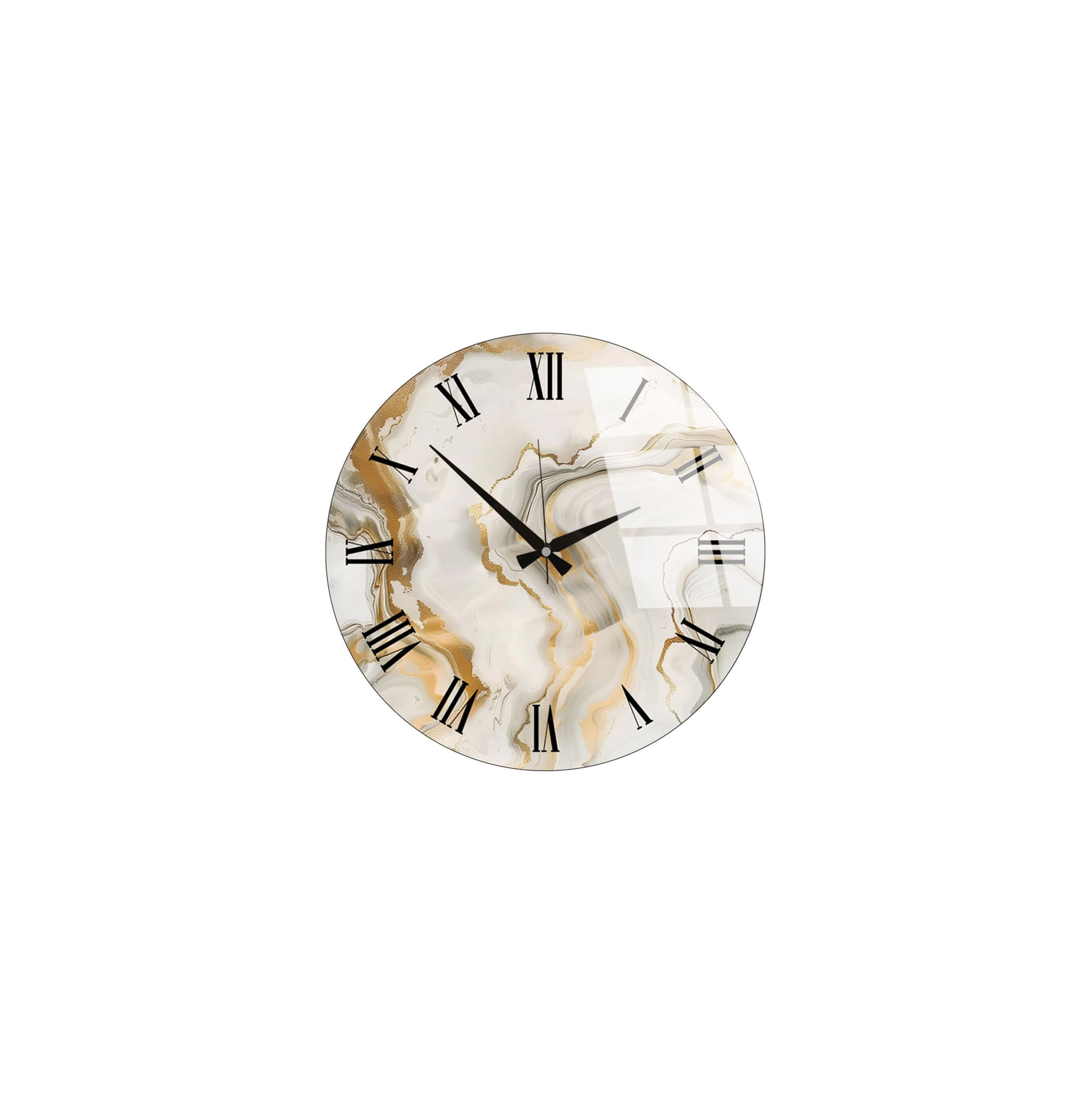 Ceas de perete decorativ, Wallxpert, sticla, multicolor, diametru 40 cm, 884ASF1112