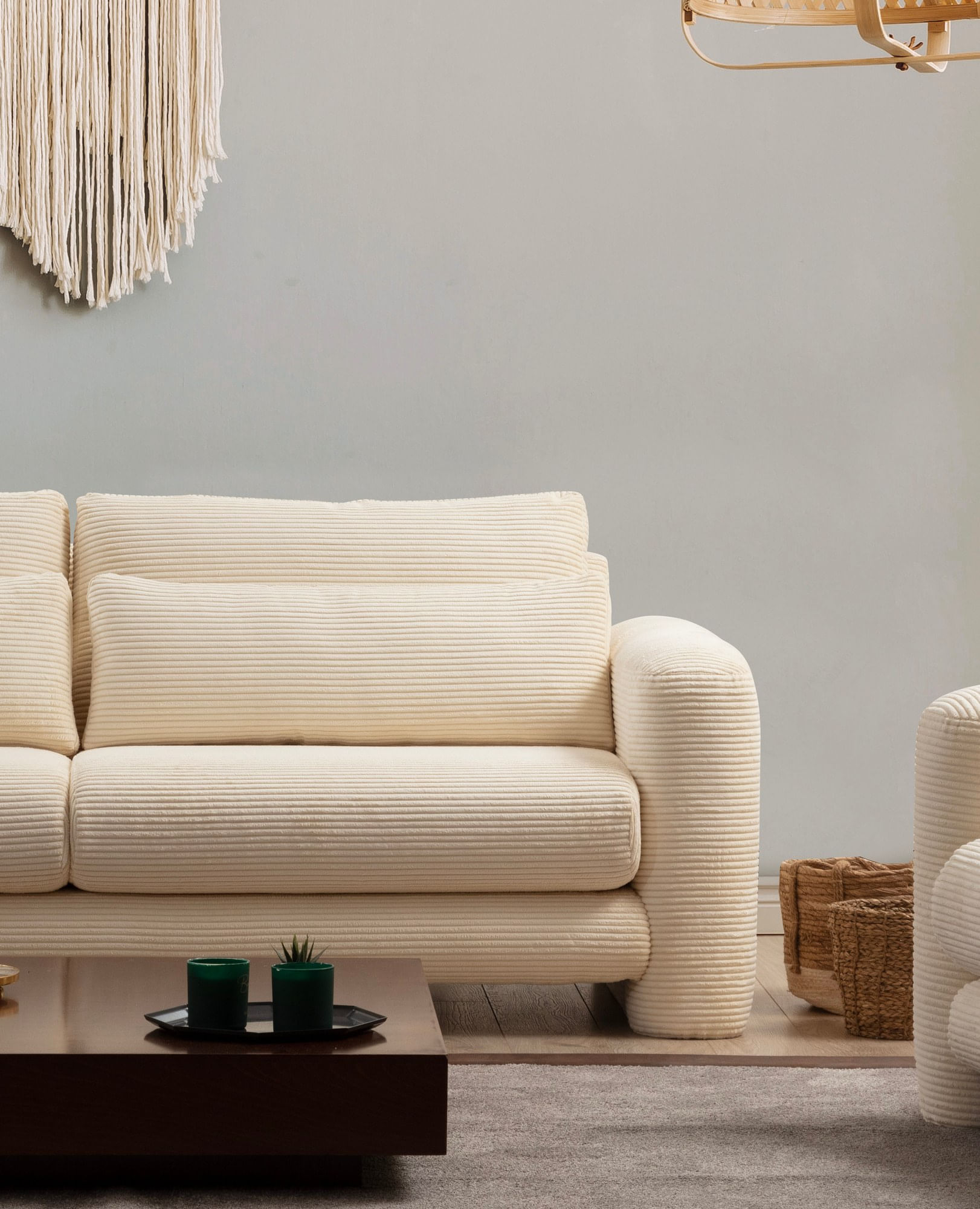 Canapea 2 locuri, Atelier Del Sofa, lemn de fag si pal, bej, 180x97x73 cm — imaginea 3