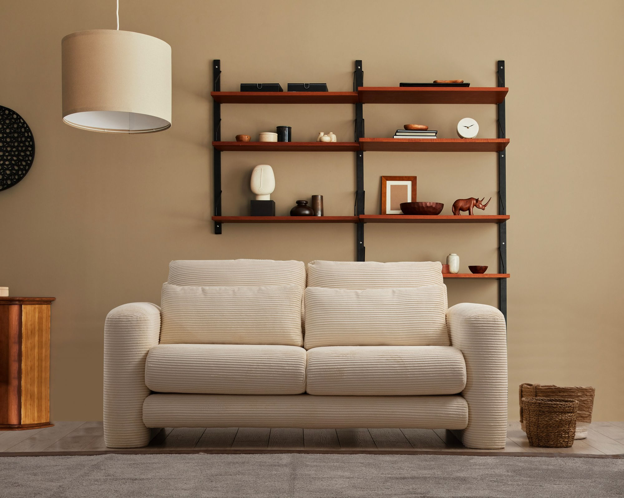 Canapea 2 locuri, Atelier Del Sofa, lemn de fag si pal, bej, 180x97x73 cm — imaginea 4