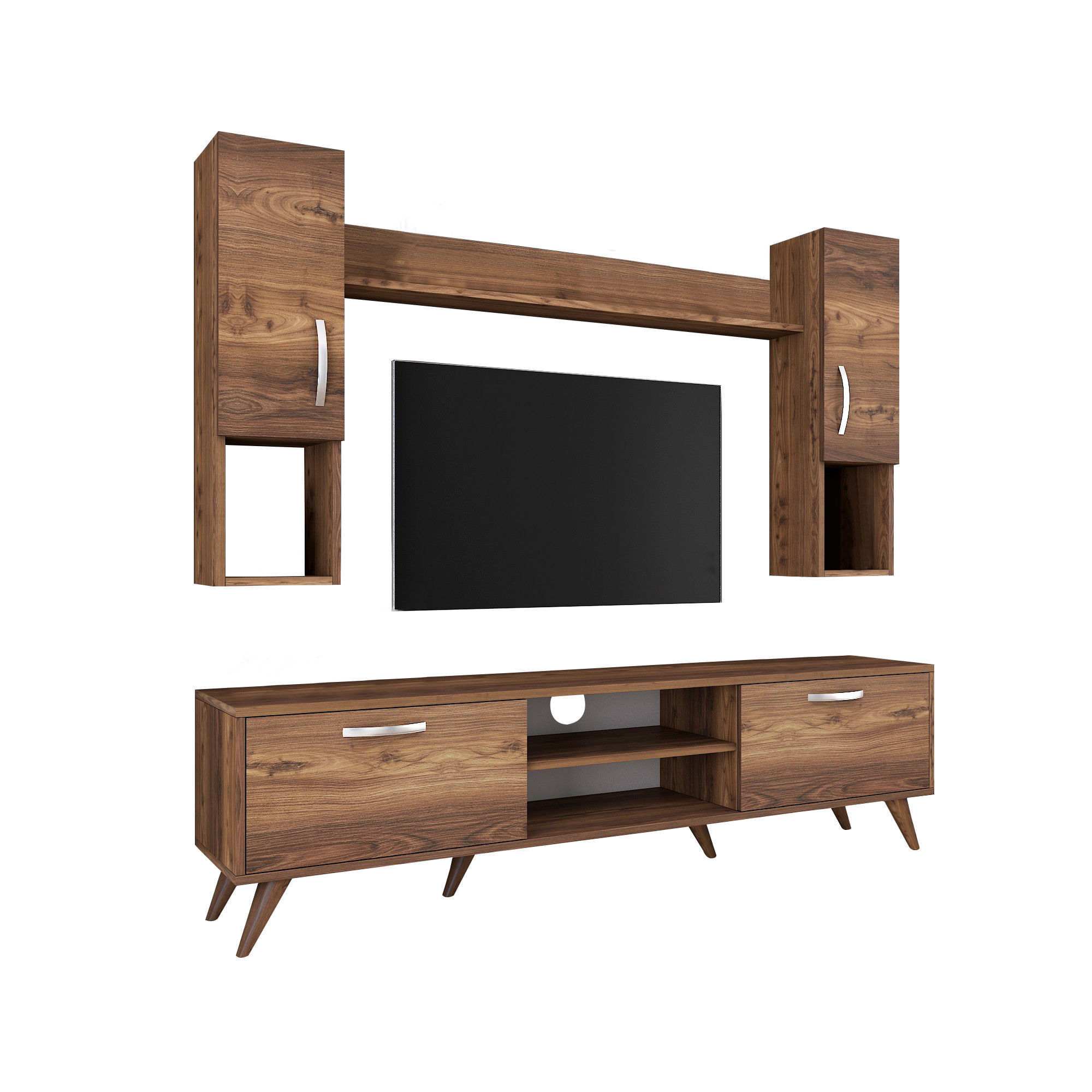 Comoda tv, Hanah Home, pal melaminat, nuc, 180x48.6x35 cm, 893RAN1339