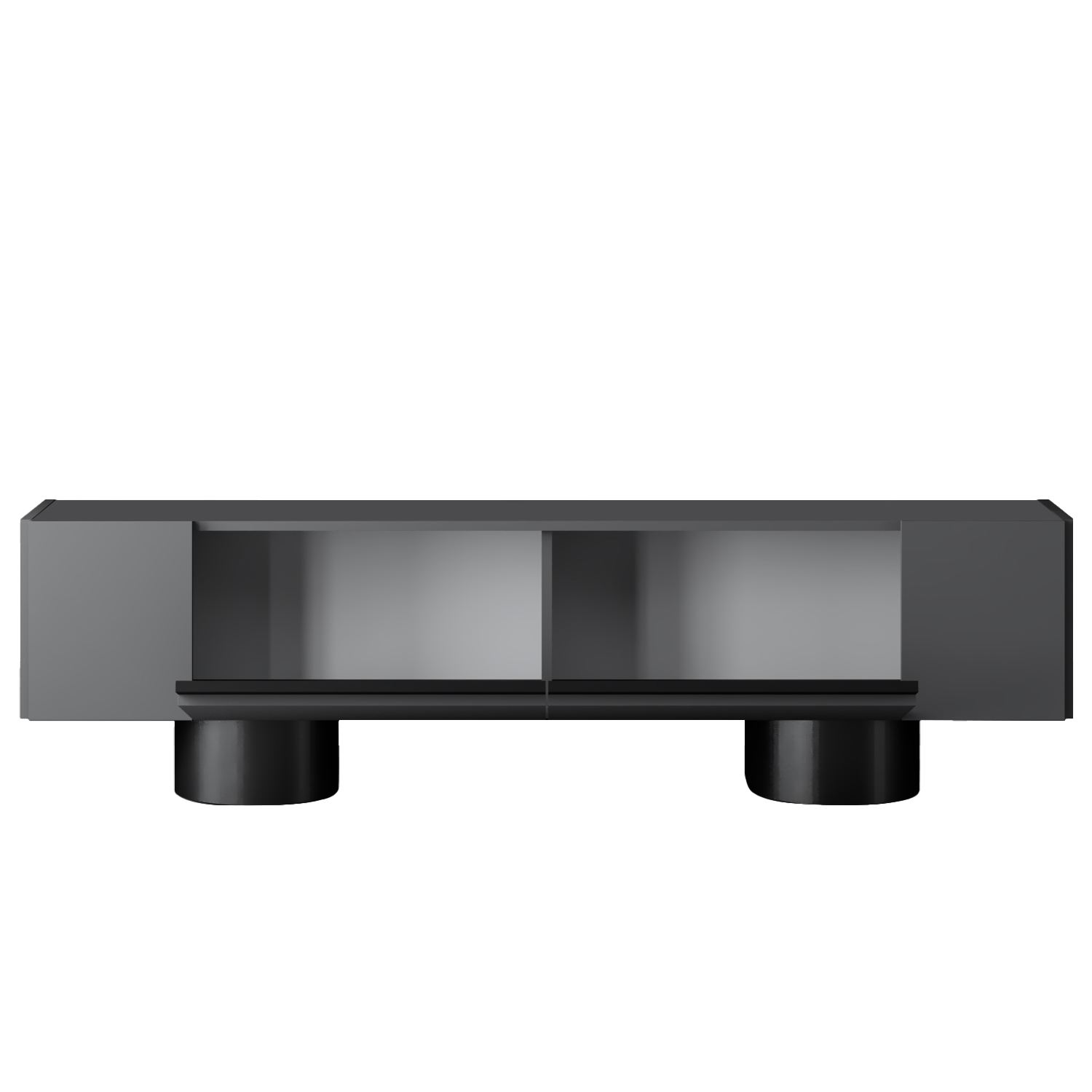 Comoda tv, Hanah Home, pal melaminat, antracit si negru, 180x50x30 cm, 618BLY1266