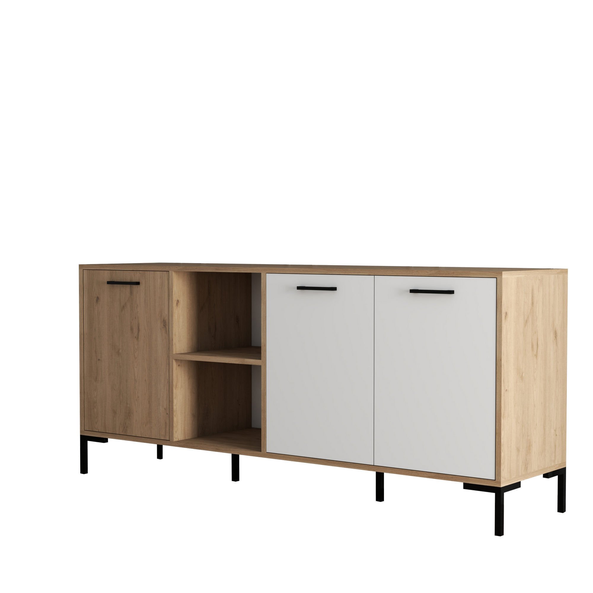 Consola, Hanah Home, pal melaminat, stejar alb, 180x45x80 cm, 389MZA2203 — imaginea 3