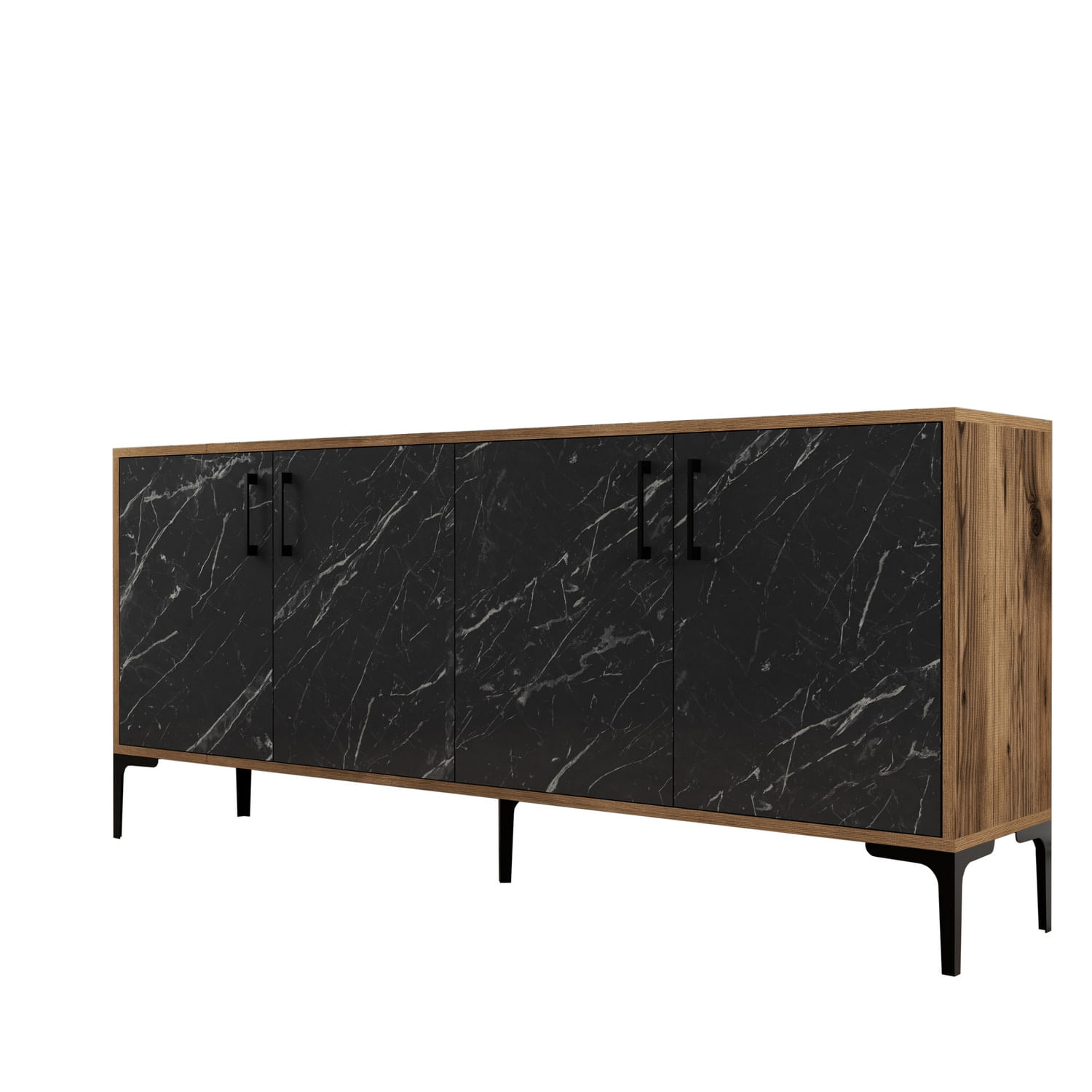 Consola, Hanah Home, pal melaminat, nuc si negru, 180x35x78 cm, 845HCT5306 — imaginea 4
