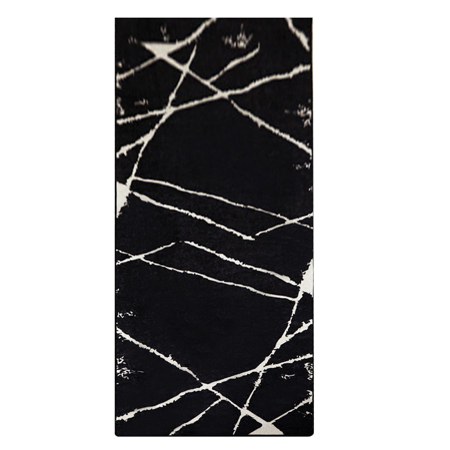 Covor de hol, Conceptum Hypnose, alb-negru, 80x300 cm, 100% poliester, antiderapant, 286CHL6557