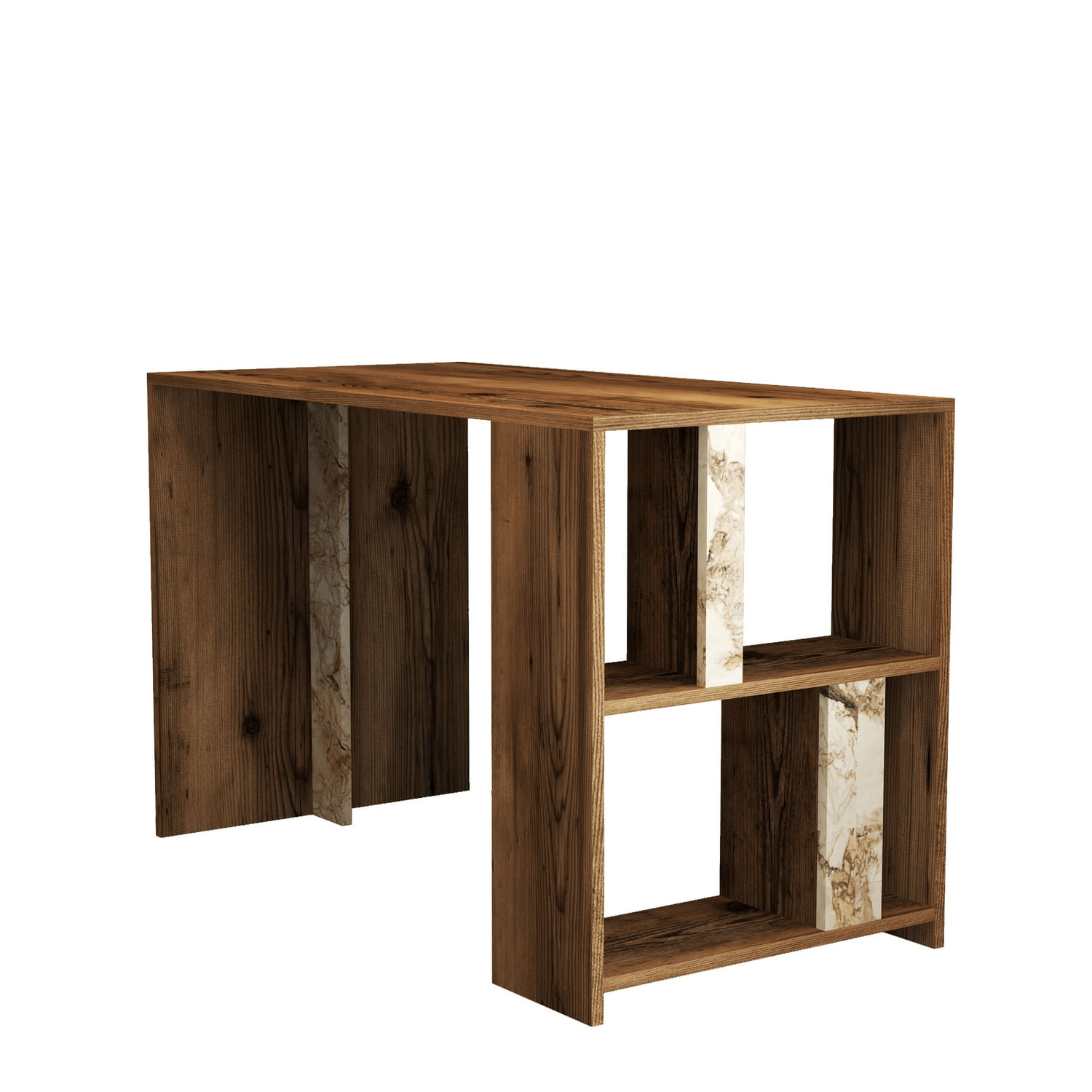 Birou, Hanah Home, pal melaminat, nuc si alb, 120x60x75.4 cm, 845HCT3843 — imaginea 4